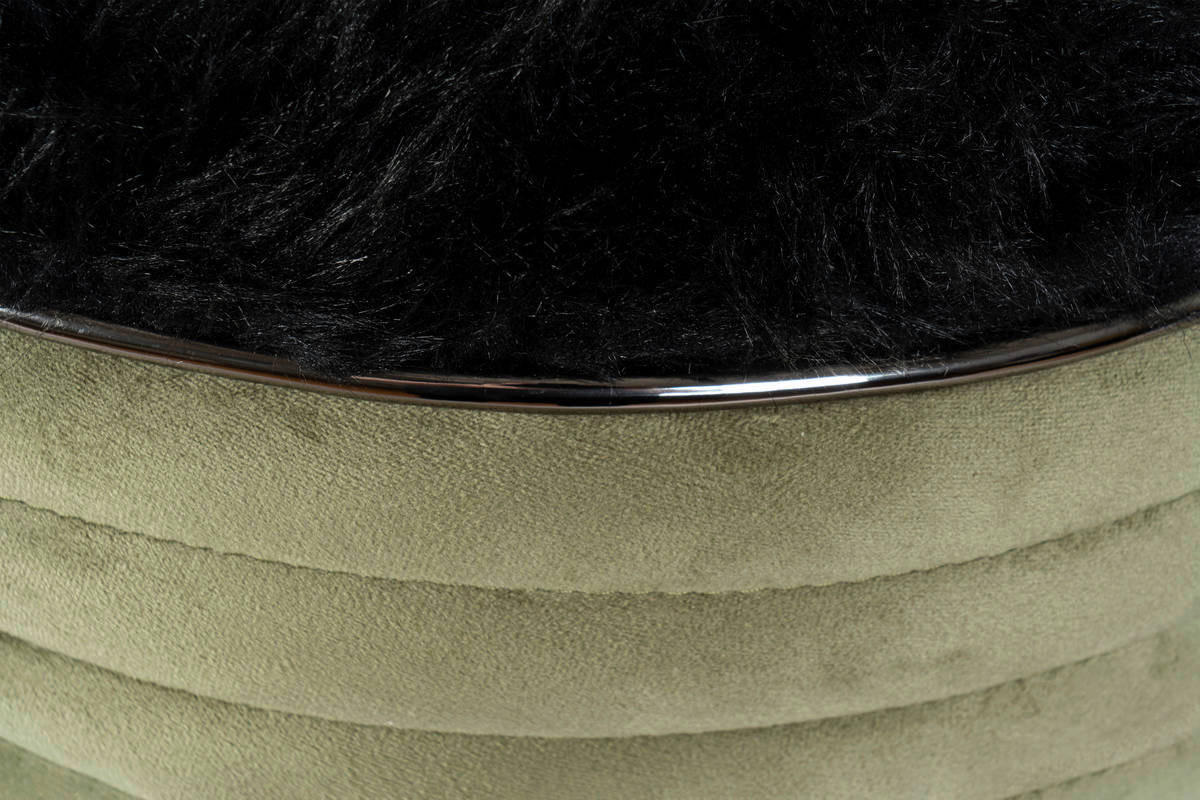 360 Living Hocker Doric 300 grün Graphit H/D: ca. 50x42 cm Doric 300 - Graphit/grün (42,00/50,00cm) - 360 Living