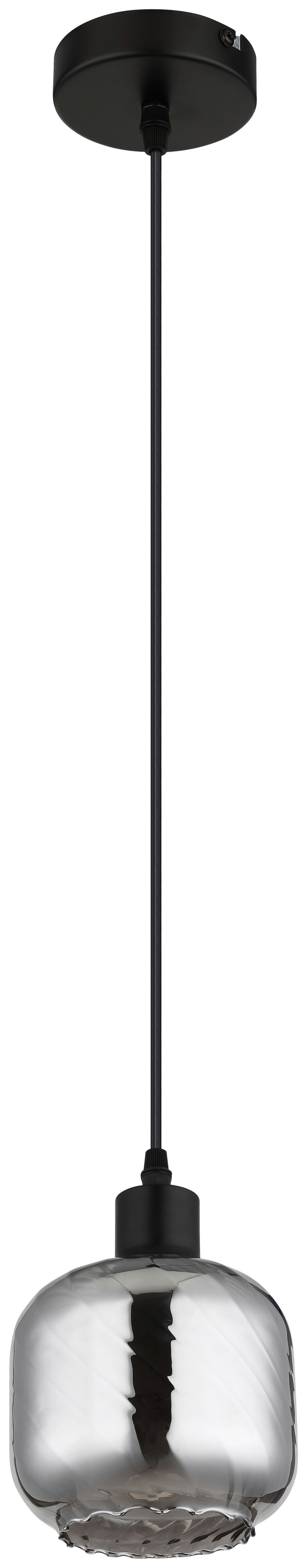 GLOBO Pendelleuchte Rauch mattschwarz Metall Glas H/D: ca. 120x14 cm E27 1 Brennstellen Xia - mattschwarz/Rauch (14,00/120,00cm) - GLOBO