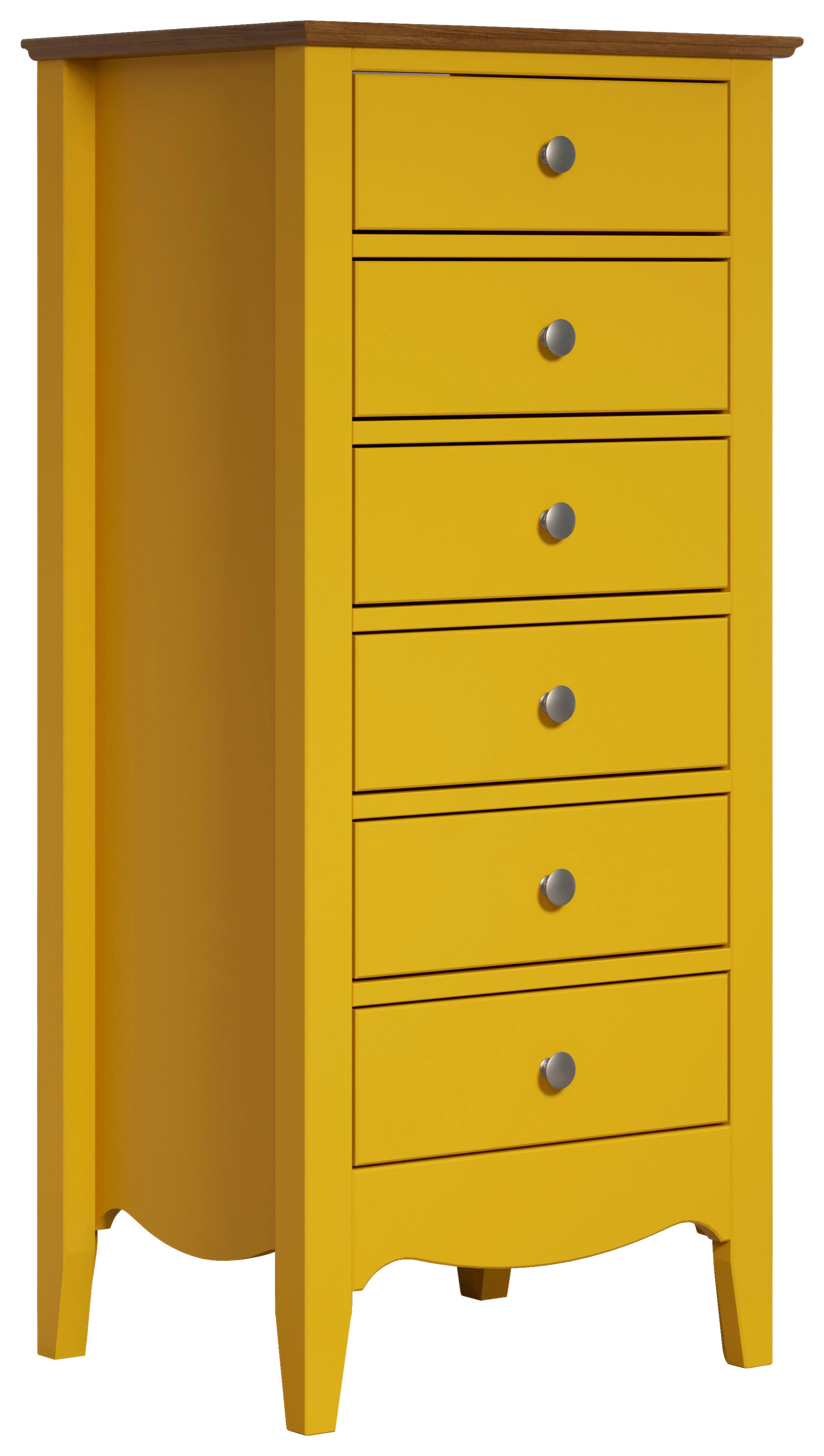 Kommode Lissabon gelb lackiert kiefer teilmassiv B/H/T: ca. 50x110x42 cm Lissabon - kiefer/gelb (50,00/110,00/42,00cm)