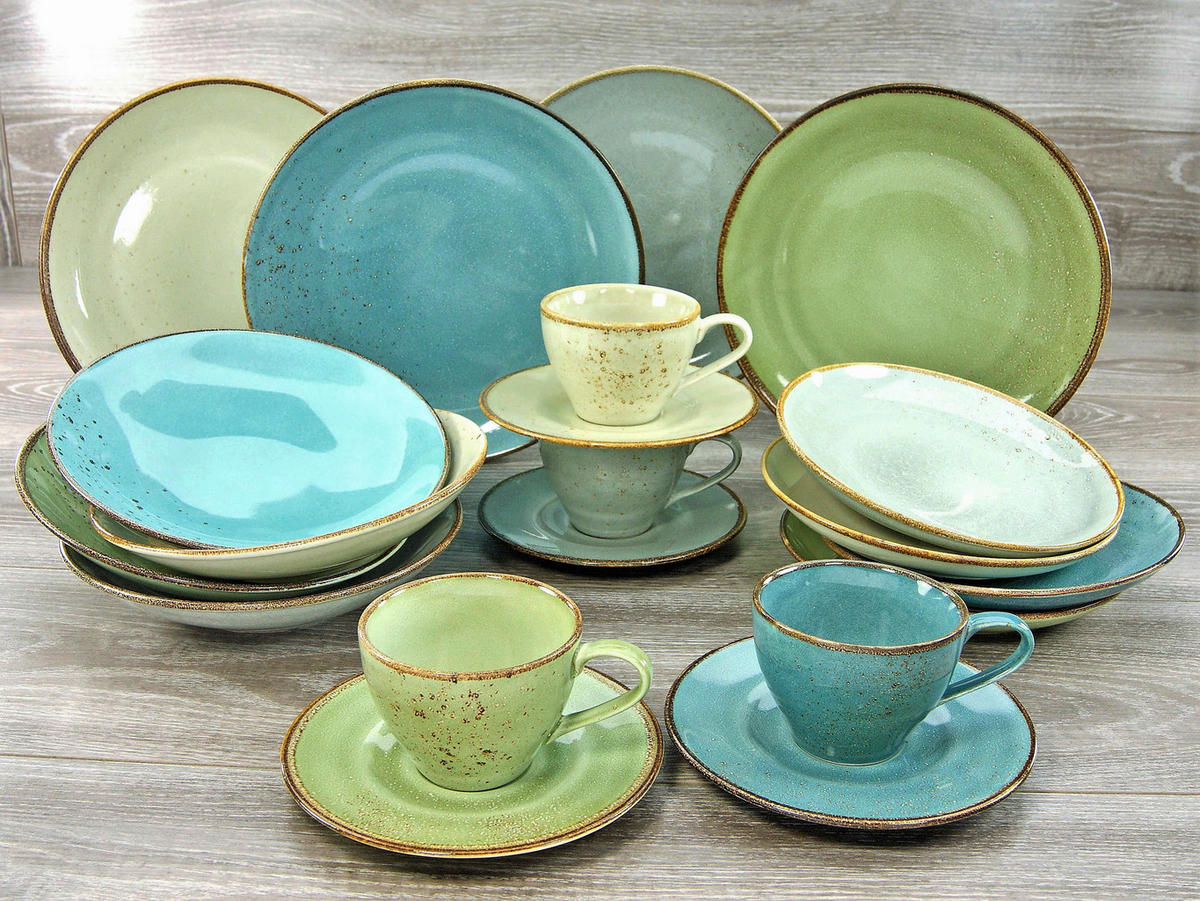 CreaTable Kombiservice Nature Collection bunt Porzellan 20 tlg. Nature Collection - bunt - CreaTable