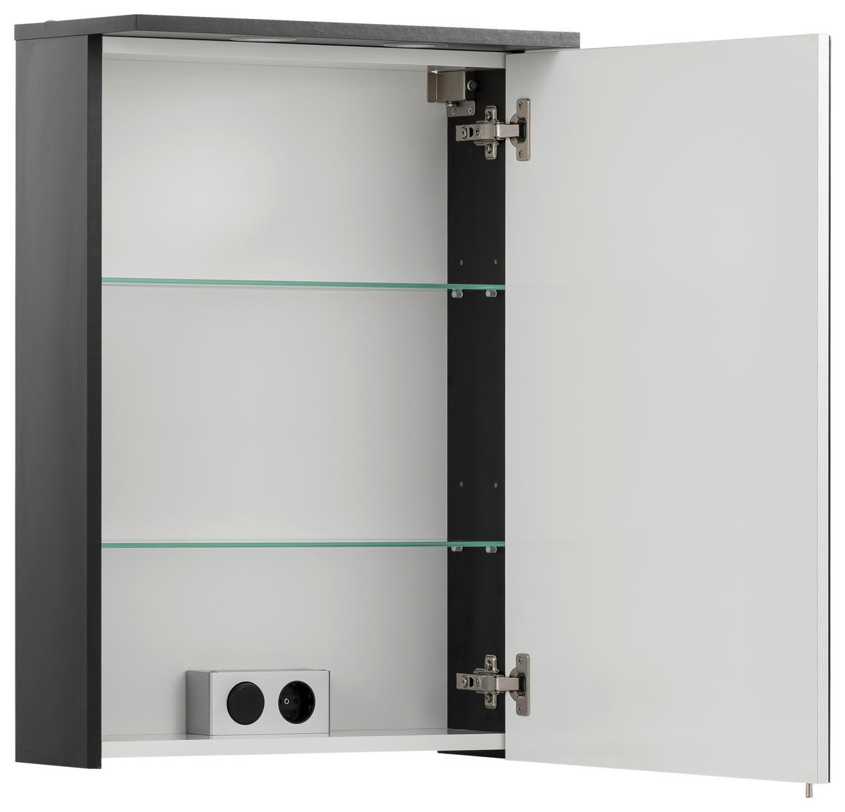 Spiegelschrank Sarah schwarz B/H/T: ca. 50,4x72,3x15,9 cm Sarah - schwarz (50,40/72,30/15,90cm) - Möbelpartner
