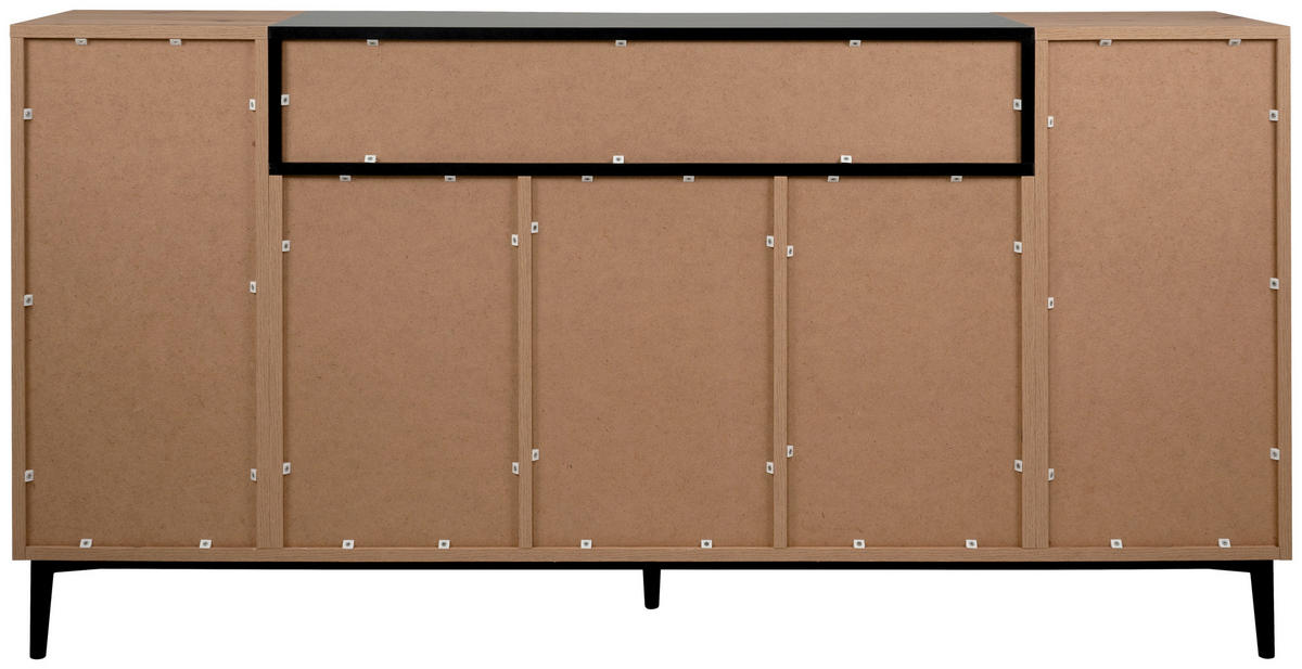 Sideboard Nola Eiche Artisan Nachbildung schwarz B/H/T: ca. 180x90x42 cm Nola - Eiche/schwarz (180,00/90,00/42,00cm)