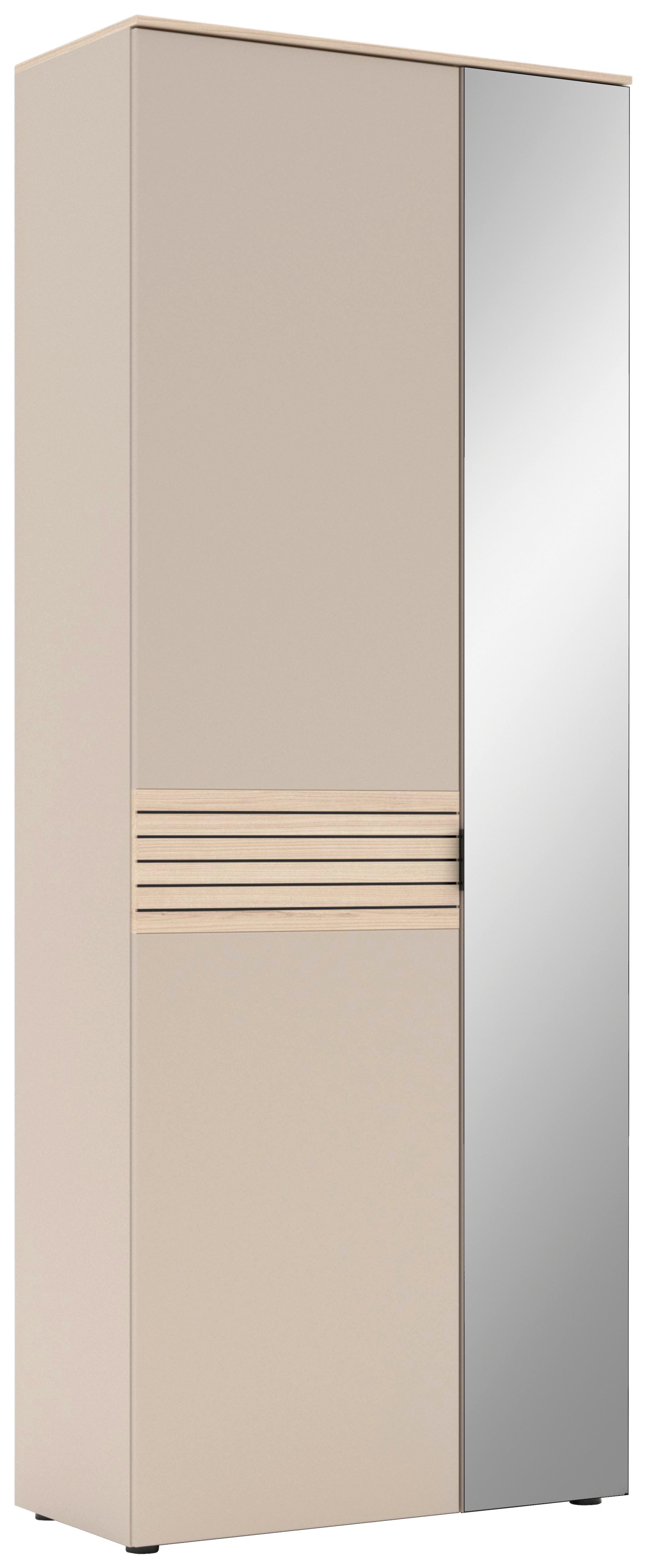 Garderobenschrank Ina Kaschmirgrau Eiche Natura Nachbildung B/H/T: ca. 78x202x38 cm Ina - Eiche/Kaschmirgrau (78,00/202,00/38,00cm)
