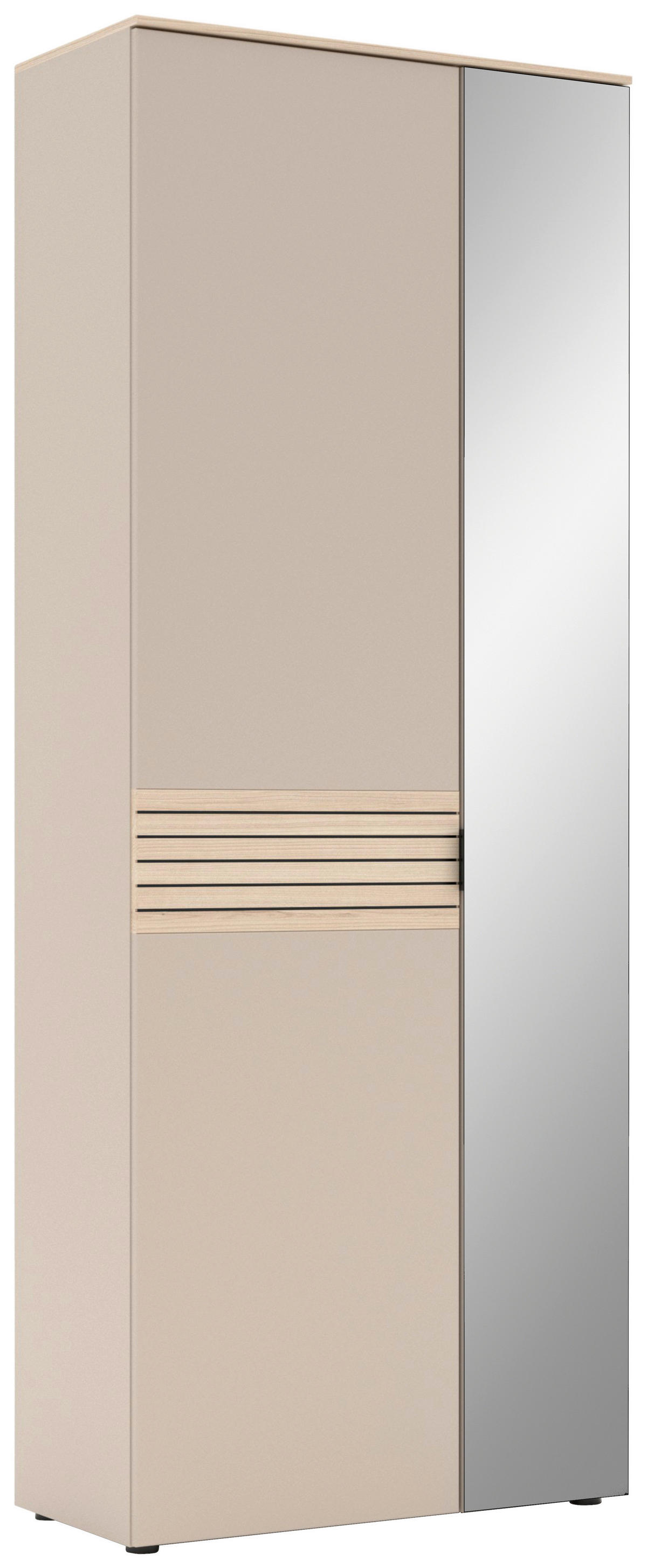Garderobenschrank Ina Kaschmirgrau Eiche Natura Nachbildung B/H/T: ca. 78x202x38 cm Ina - Eiche/Kaschmirgrau (78,00/202,00/38,00cm)
