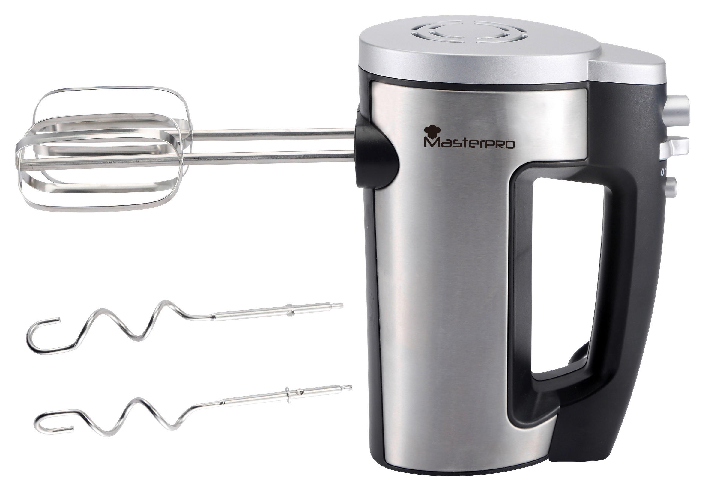 MASTERPRO Handmixer BGMP-9062 Foodies schwarz silber Edelstahl Kunststoff B/H/T: ca. 11x16x22 cm Foodies BGMP-9062 - schwarz/silber (11,00/16,00/22,00cm) - MASTERPRO