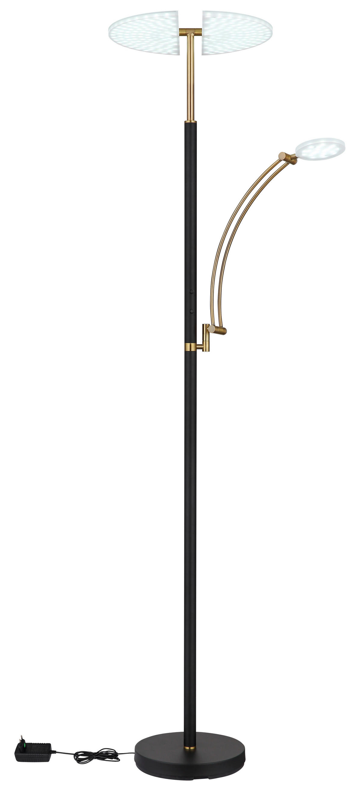 GLOBO LED-Deckenfluter bronze Chrom Kunststoff Metall B/H/T: ca. 80x183x40,5 cm 1 Brennstellen TIRANA - Chrom/bronze (80,00/183,00/40,50cm) - GLOBO