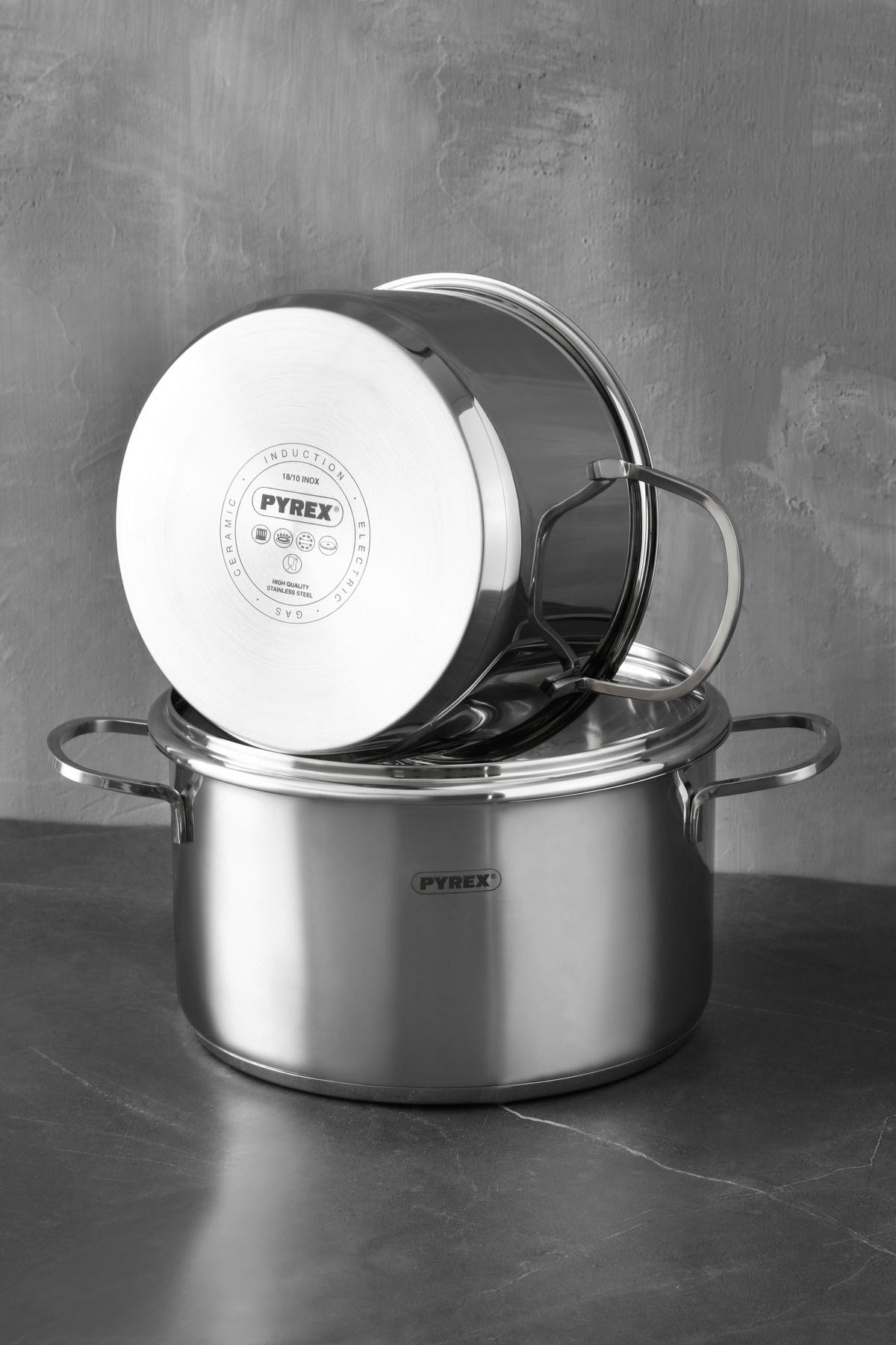 PYREX Topfset Silver silber Edelstahl 3 tlg. Silver - silber - PYREX