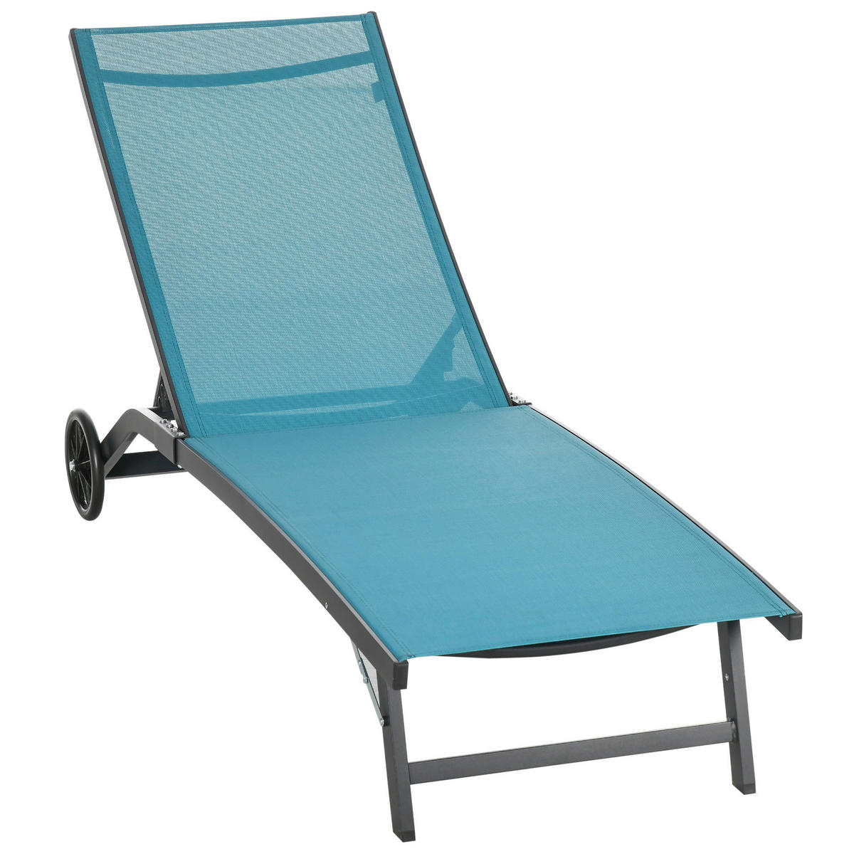 Outsunny Sonnenliege blau Aluminium B/H/L: ca. 165x102x66 cm Sonnenliege - blau (66,00/165,00/102,00cm) - Outsunny