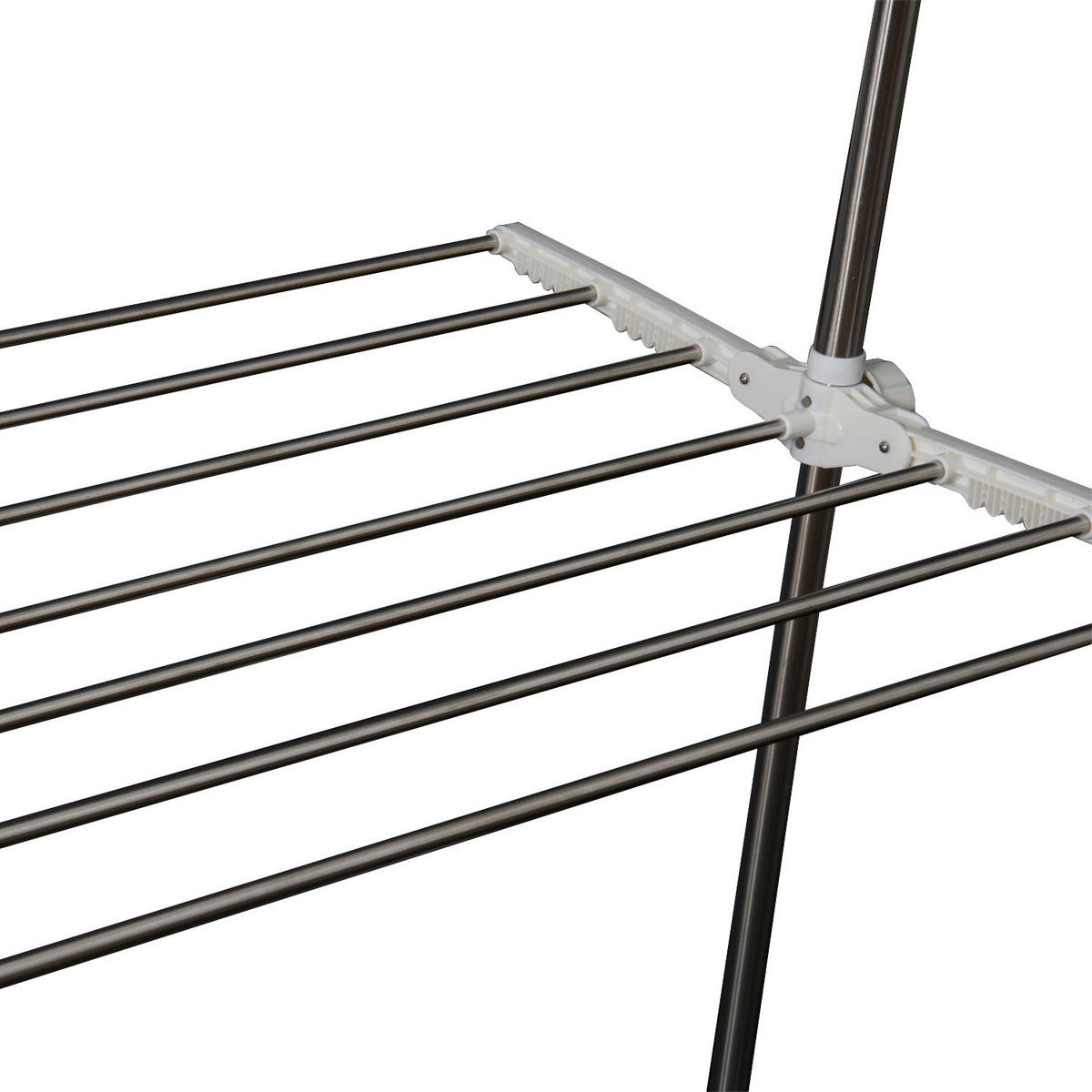 HOMCOM Turmwäscheständer silber Edelstahl H/T/L: ca. 154x62x136 cm Turmwäscheständer mit 2 Ebenen - silber (136,00cm) - HOMCOM