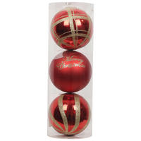 POCOline Weihnachtskugelset rot B/H/L: ca. 15x15x15 cm Weihnachtskugelset_3tlg. - gold/rot (15,00/15,00/15,00cm) - POCOline