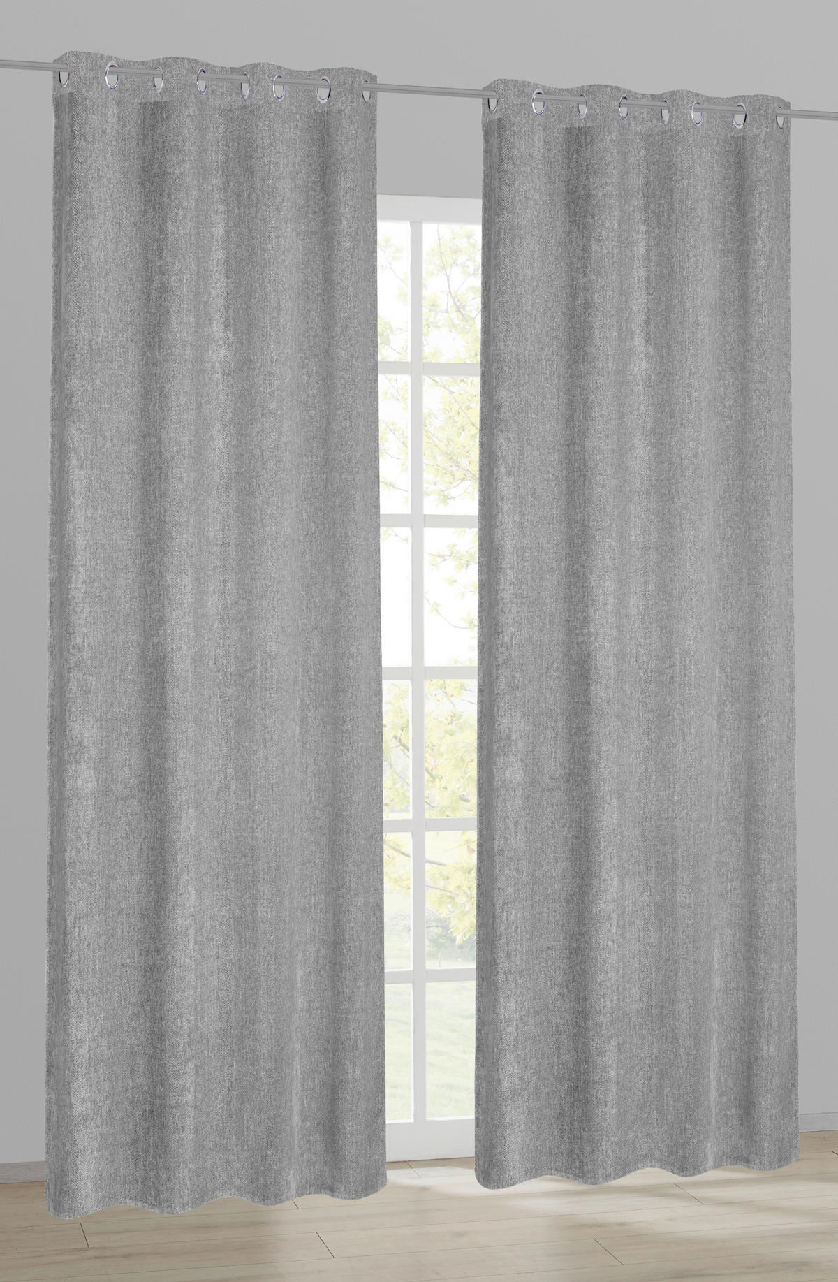 Ösenvorhang Kristina silber B/L: ca. 135x245 cm Kristina - silber (135,00/245,00cm)
