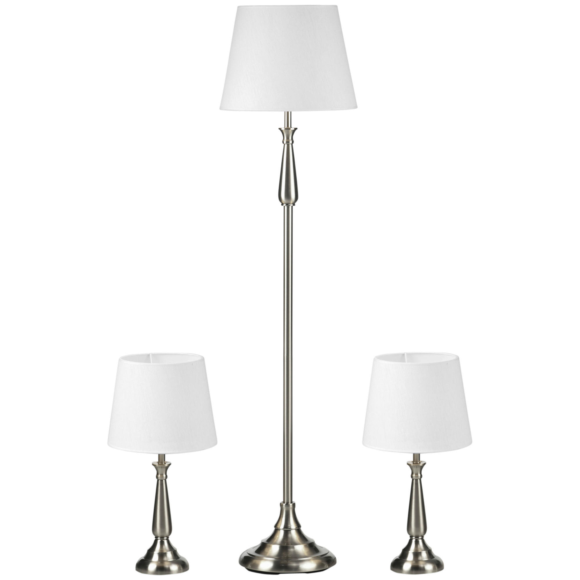 HOMCOM Stehleuchten-Set B31-448V90CW cremeweiß cremeweiß Eisen B/H/T: ca. 35,5x146x35,5 cm Stehleuchten-Set B31-448V90CW - cremeweiß (35,50/146,00/35,50cm) - HOMCOM