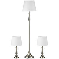 HOMCOM Stehleuchten-Set B31-448V90CW cremeweiß cremeweiß Eisen B/H/T: ca. 35,5x146x35,5 cm Stehleuchten-Set B31-448V90CW - cremeweiß (35,50/146,00/35,50cm) - HOMCOM