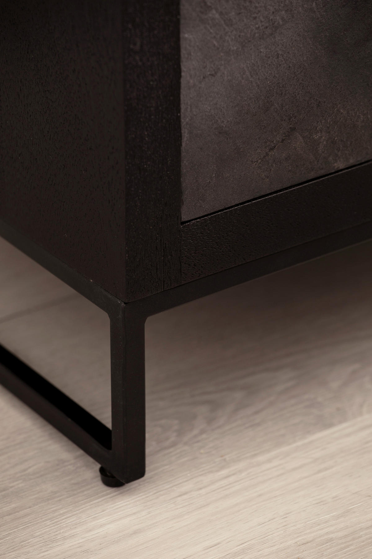 Nachtkonsole schwarz B/H/T: ca. 40x60x30 cm Nachttisch - schwarz (40,00/60,00/30,00cm) - Wohnling