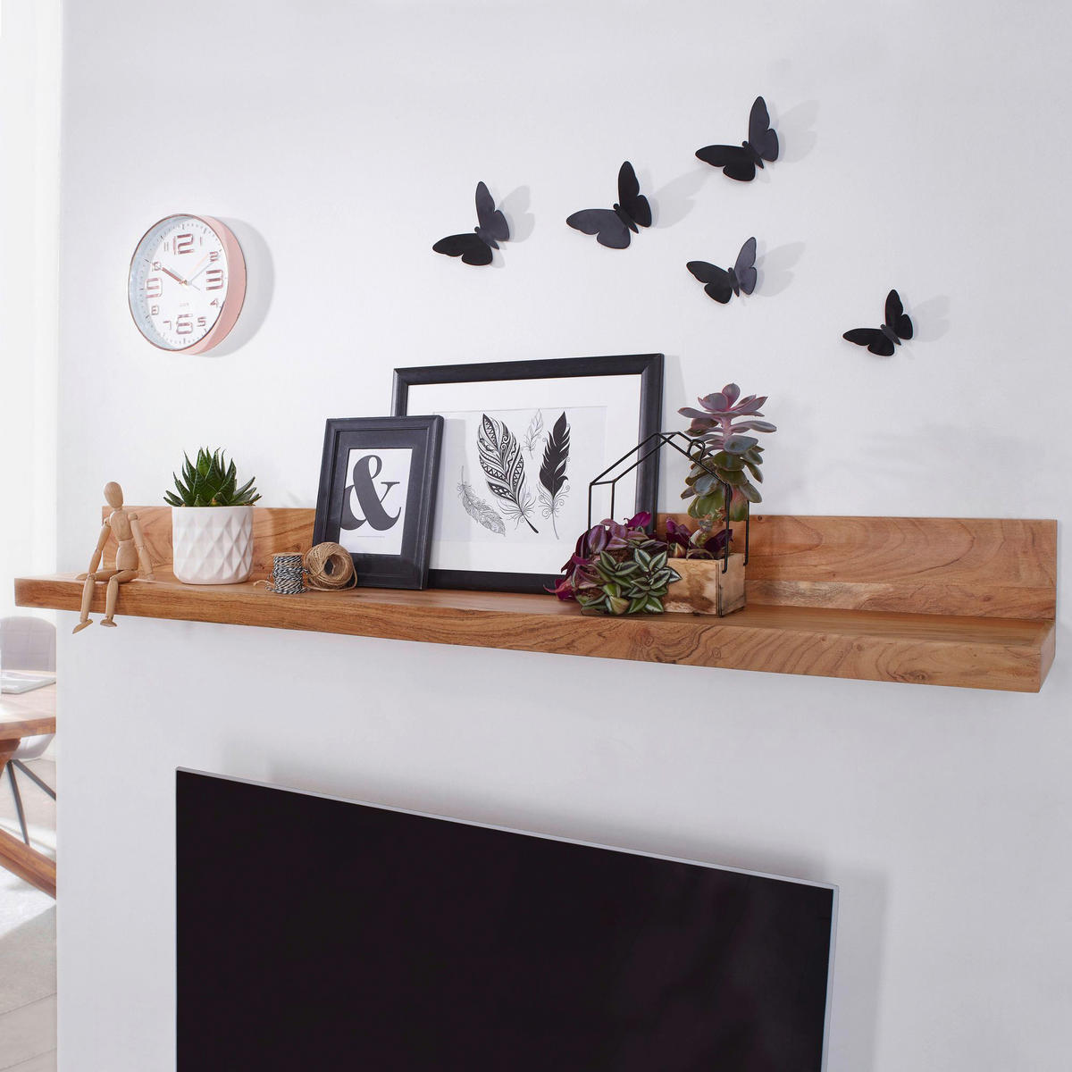 Wandregal natur B/H/T: ca. 60x17x23 cm Wandregal - natur (60,00/17,00/23,00cm) - Wohnling