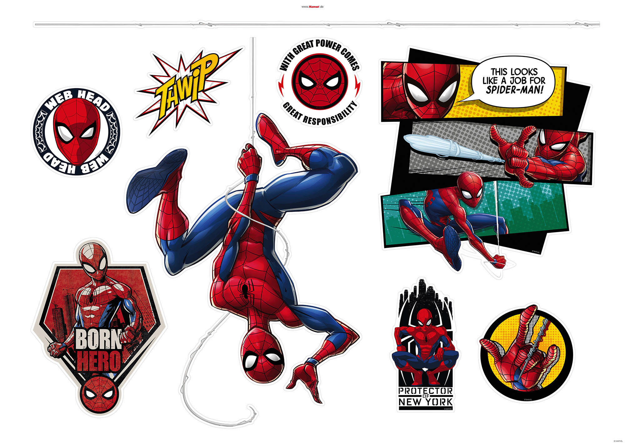 Komar Wandtattoo Spider-Man Web Head Spiderman Spider-Man Web Head B/L: ca. 100x70 cm