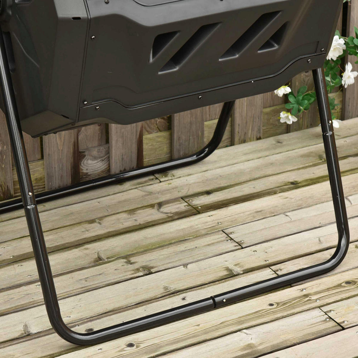 Outsunny Komposttrommel schwarz B/H/L: ca. 65x96x71 cm Trommelkomposter - schwarz (71,00/65,00/96,00cm) - Outsunny