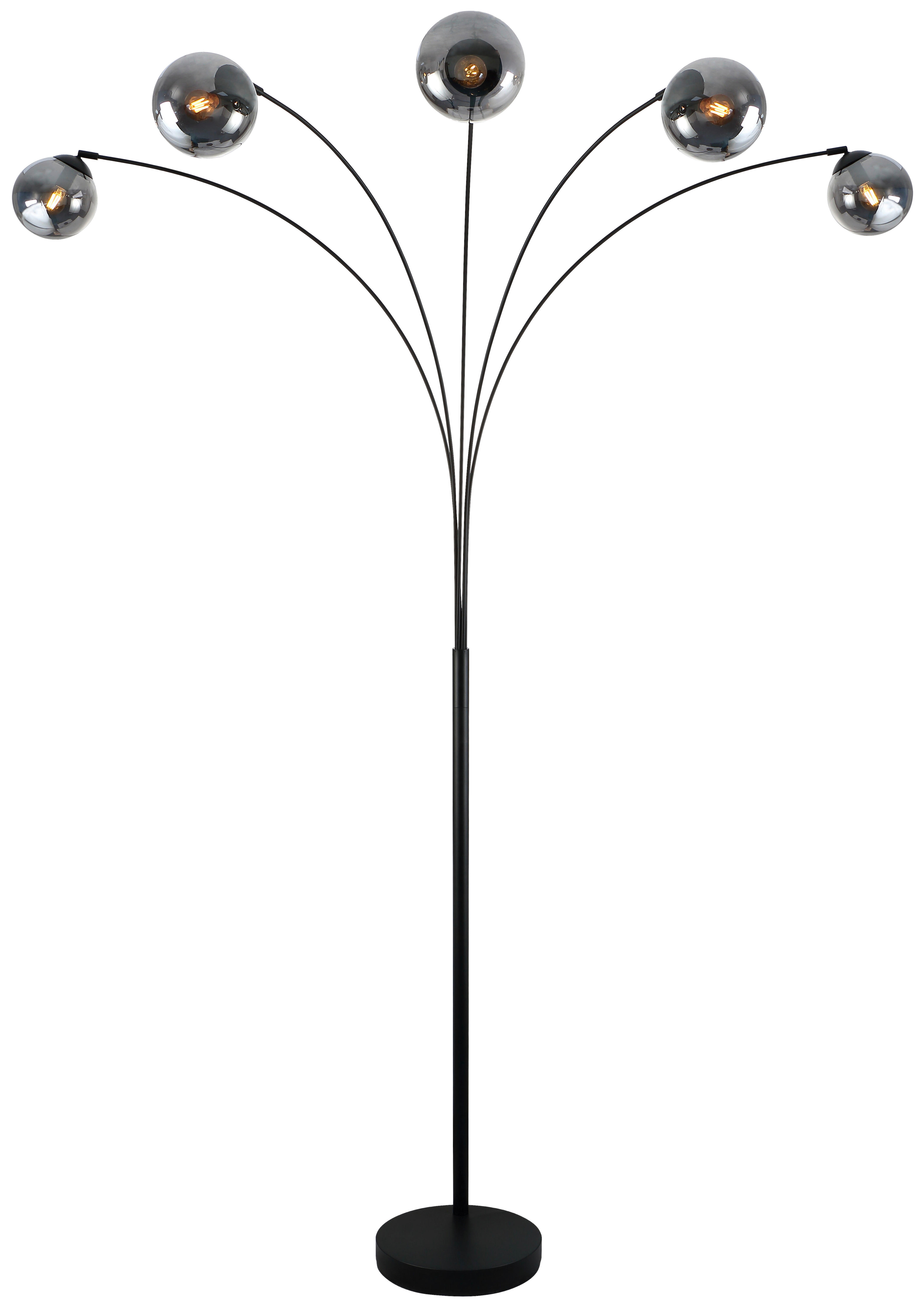 Stehleuchte schwarz Metall B/H: ca. 170x210 cm E14 5 Brennstellen Stehleuchte_5flg._Akali - schwarz (170,00/210,00cm)