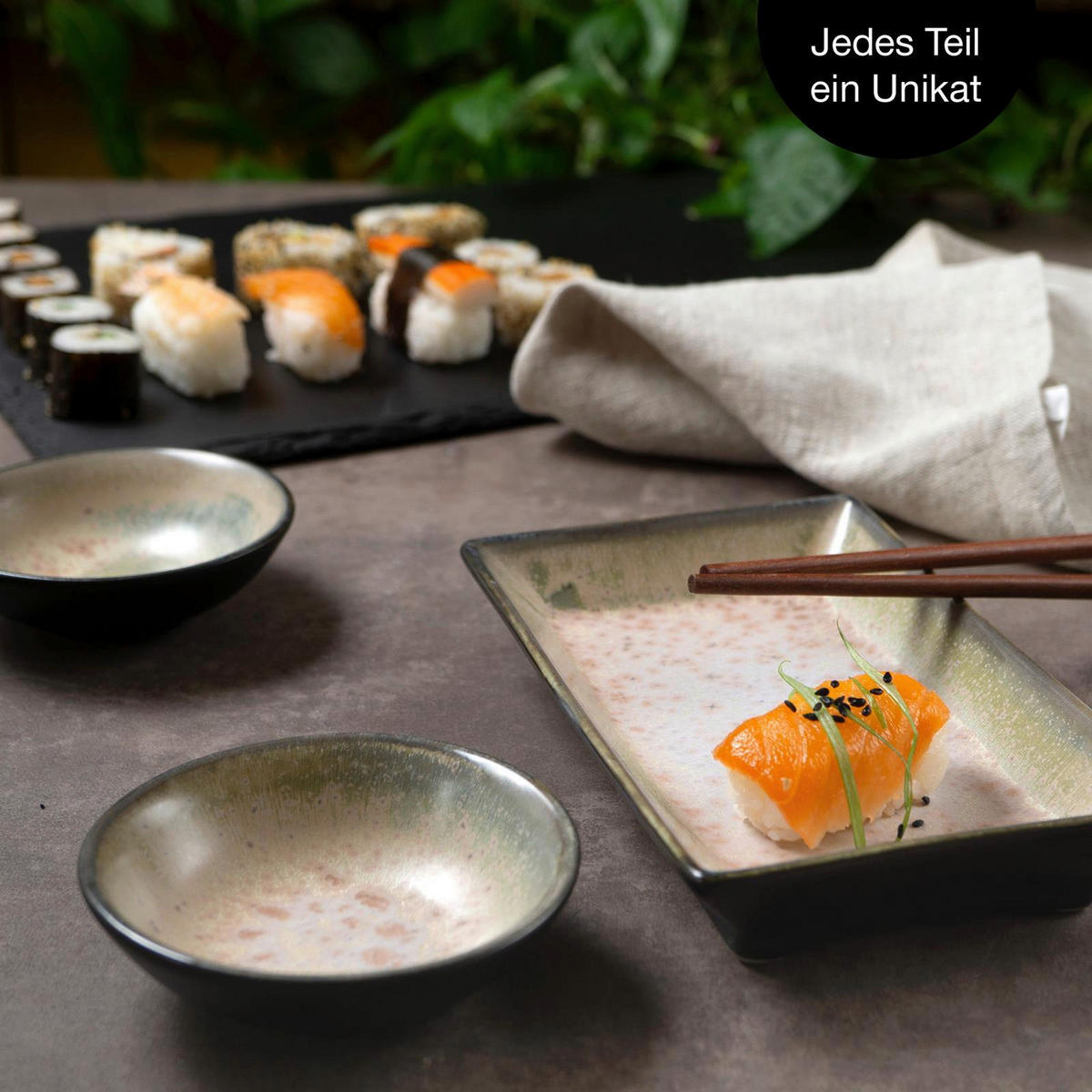 Moritz & Moritz Sushi-Set grün Porzellan Sushiset_4tlg. - lila/grün - Moritz & Moritz