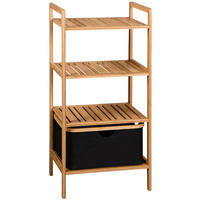 Kesper Regal schwarz Polyester B/H/L: ca. 33x93,5x44 cm Regal_mit_Korb - braun/schwarz (44,00/33,00/93,50cm) - Kesper
