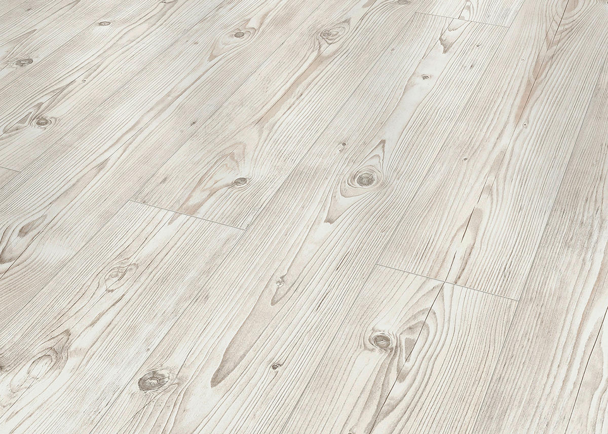 Laminatboden Pinie weiß ca. 2,245 m² im Paket  B/L: ca. 19,4x128,6 cm pro Paket Pinie weiß ca. 2,245 m² im Paket - weiß (19,40/128,60cm)