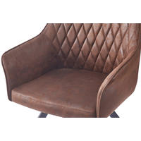 Stuhl Amber 200 dunkelbraun Microfaser B/H/T: ca. 60x86,5x63,5 cm Amber 200 - dunkelbraun/schwarz (60,00/86,50/63,50cm) - 360 Living