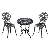 Outsunny Bistro-Set bronze Alu B/H/L: ca. 60x67x60 cm Bistro-Set - bronze (60,00/60,00/67,00cm) - Outsunny