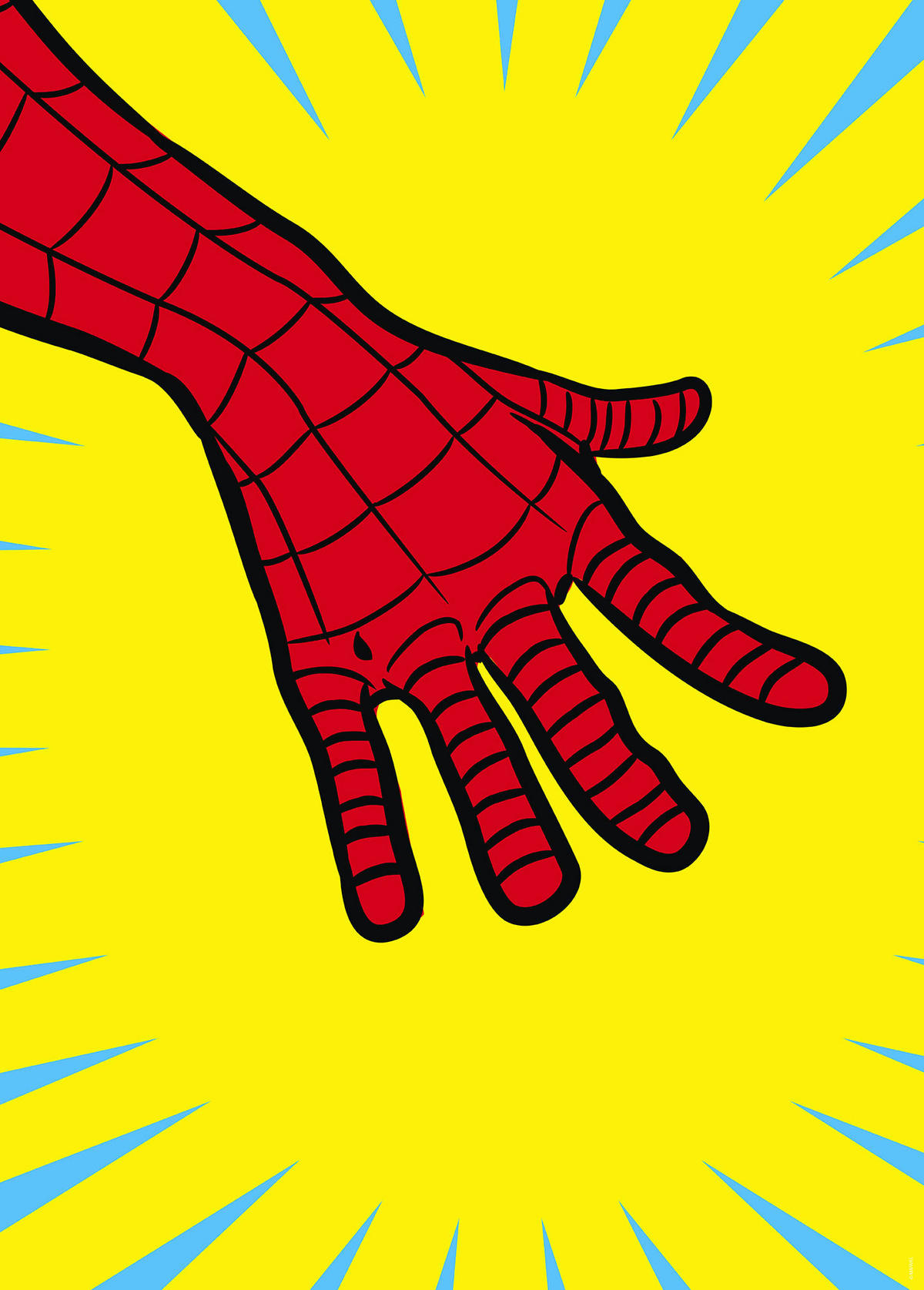 Komar Poster Marvel PowerUp Spider-Man Hand Disney B/L: ca. 50x70 cm Marvel PowerUp Spider-Man Hand - (50,00/70,00cm) - Komar