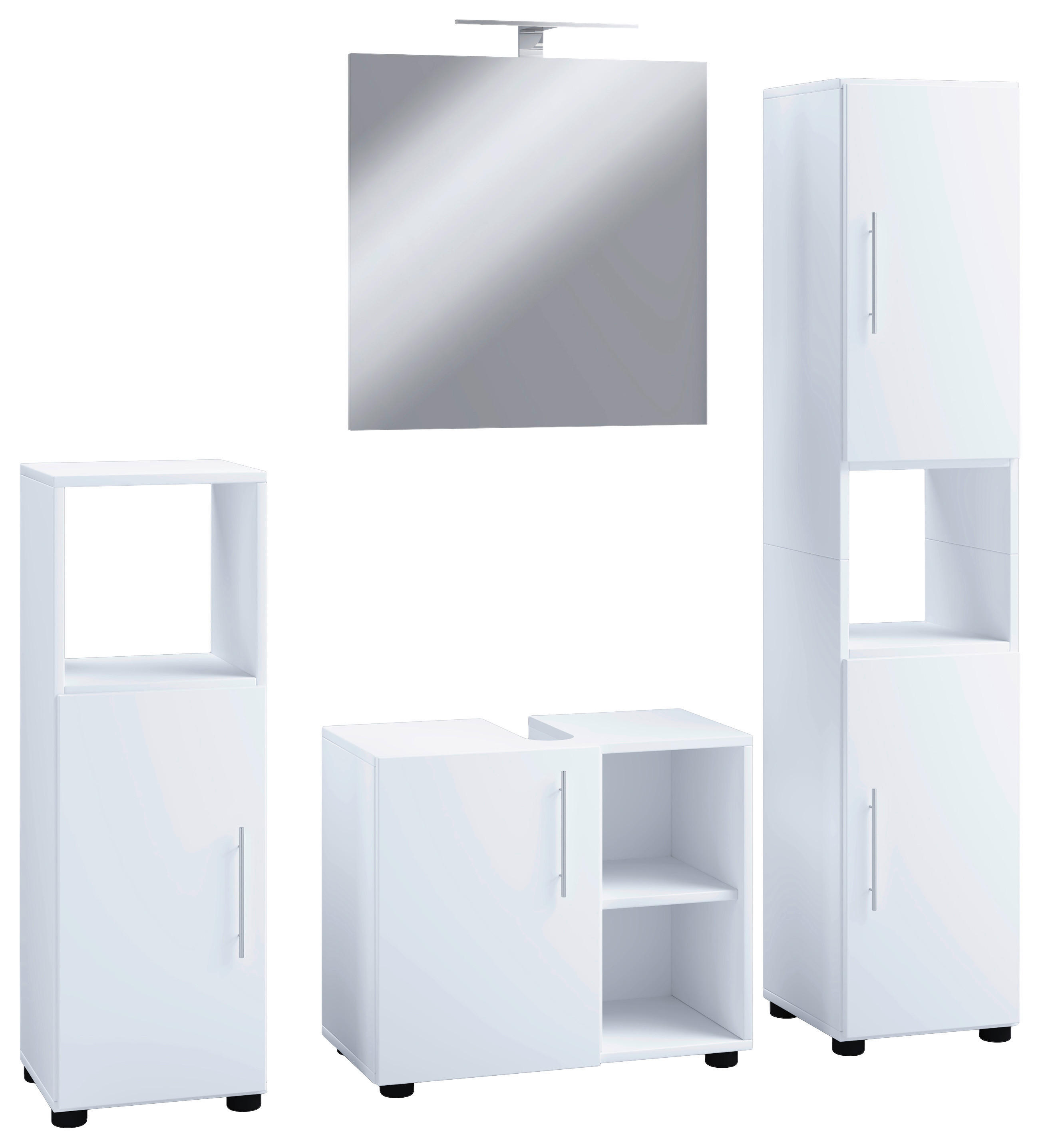 Badezimmer-Set 4tlg-Flandu weiß B/H/T: ca. 122x160x30 cm 4tlg-Flandu - weiß (122,00/160,00/30,00cm) - VCM Möbel