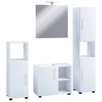 Badezimmer-Set 4tlg-Flandu weiß B/H/T: ca. 122x160x30 cm 4tlg-Flandu - weiß (122,00/160,00/30,00cm) - VCM Möbel