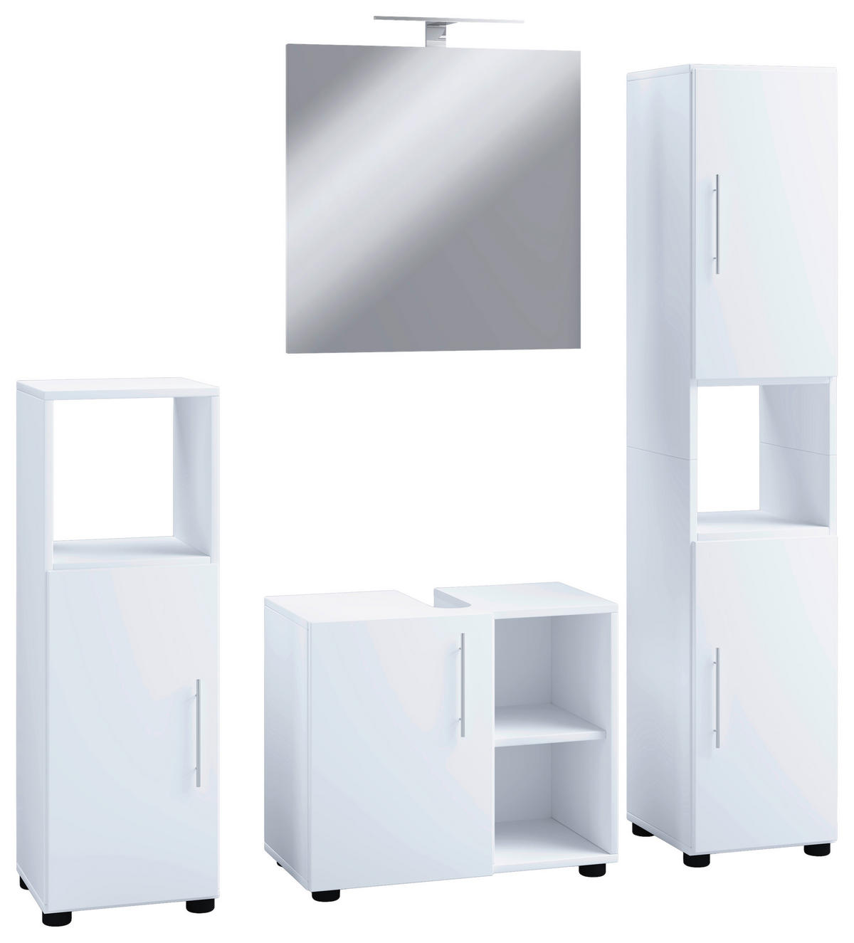 Badezimmer-Set 4tlg-Flandu weiß B/H/T: ca. 122x160x30 cm 4tlg-Flandu - weiß (122,00/160,00/30,00cm) - VCM Möbel
