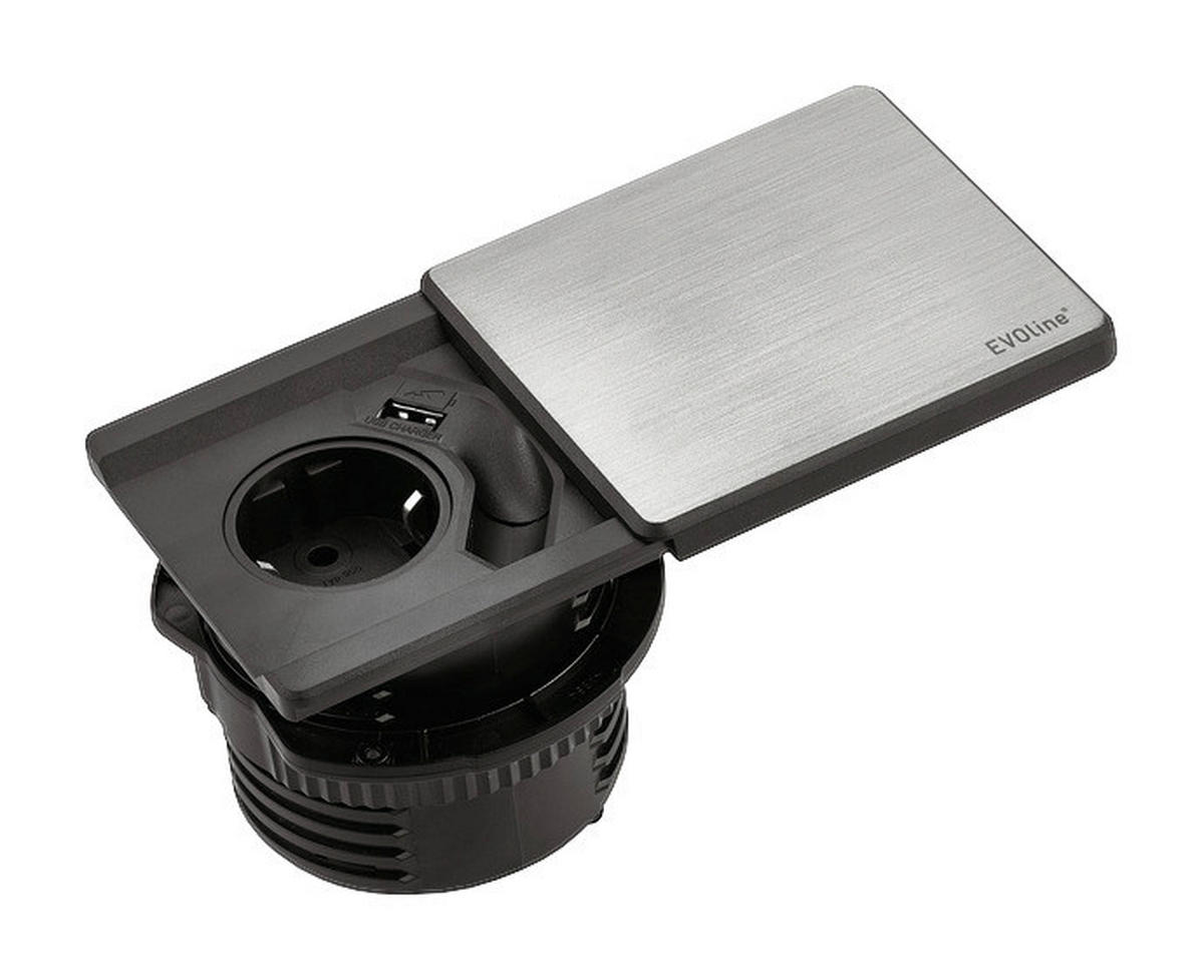 Naber Steckdose 8031152 Alu schwarz B/H/T: ca. 18,1x6,8x9,1 cm 8031152 - schwarz/Alu (18,10/6,80/9,10cm) - Naber