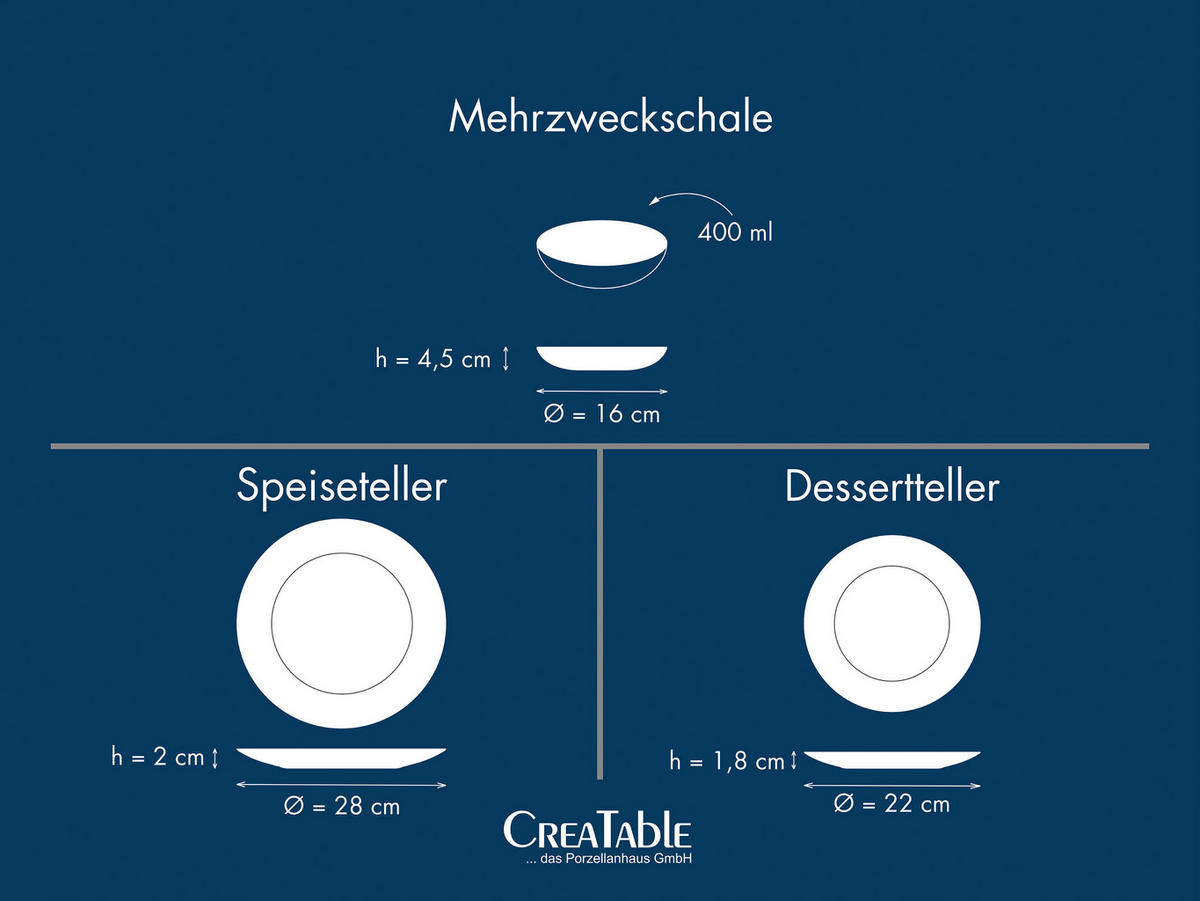 CreaTable Tafelservice Unico Toscania offwhite Steinzeug 12 tlg. Unico Toscania - offwhite - CreaTable