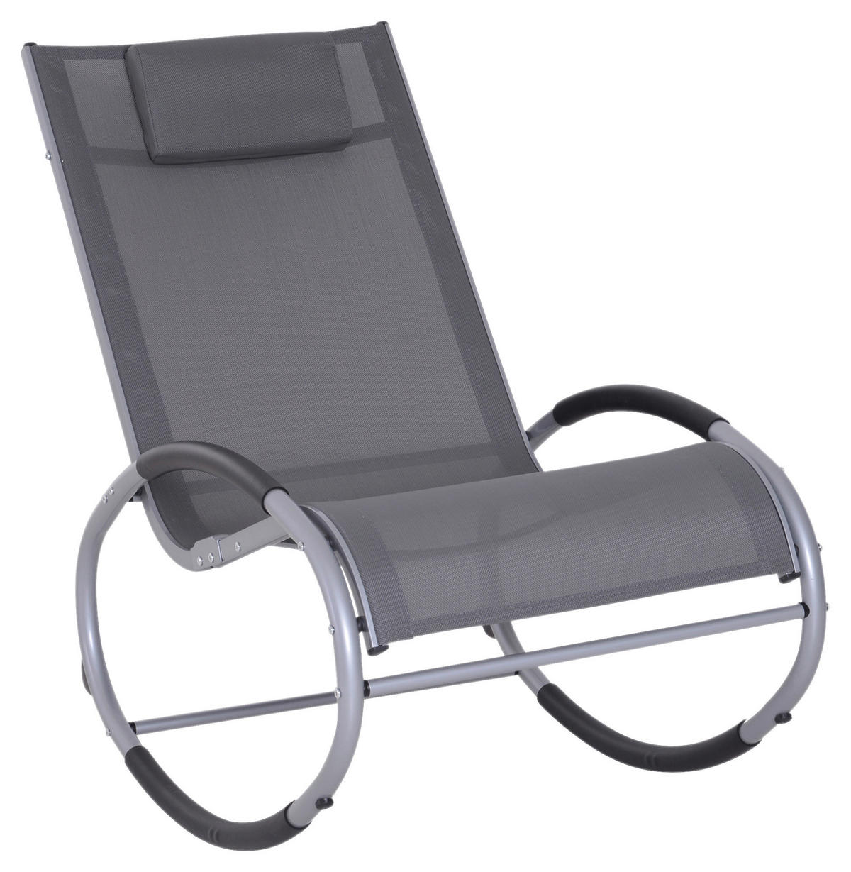 Outsunny Schaukelstuhl grau Aluminium B/H/L: ca. 61x88x120 cm Schaukelstuhl - grau (120,00/61,00/88,00cm) - Outsunny