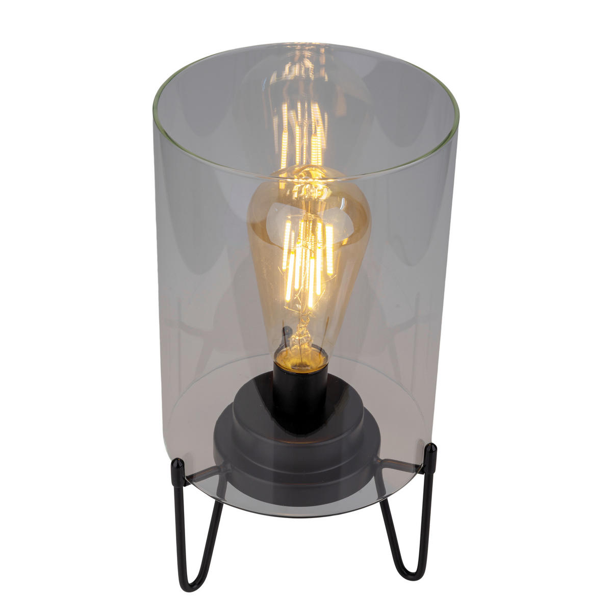 Näve Leuchten LED-Leuchten 5308422 schwarz Metall Glas B/H/T: ca. 15x28,5x15 cm 1 Brennstellen Lonna - schwarz (15,00/28,50/15,00cm) - Näve Leuchten