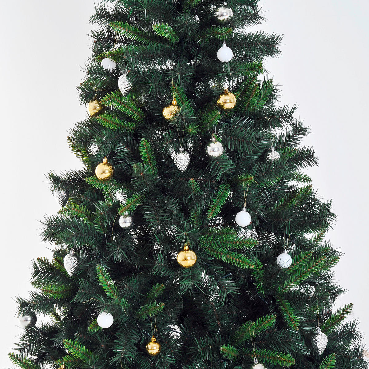 HOMCOM Tannenbaum grün Metall H/D: ca. 180x112 cm Tannenbaum_inkl.Christbaumkugeln - grün (112,00/180,00cm) - HOMCOM