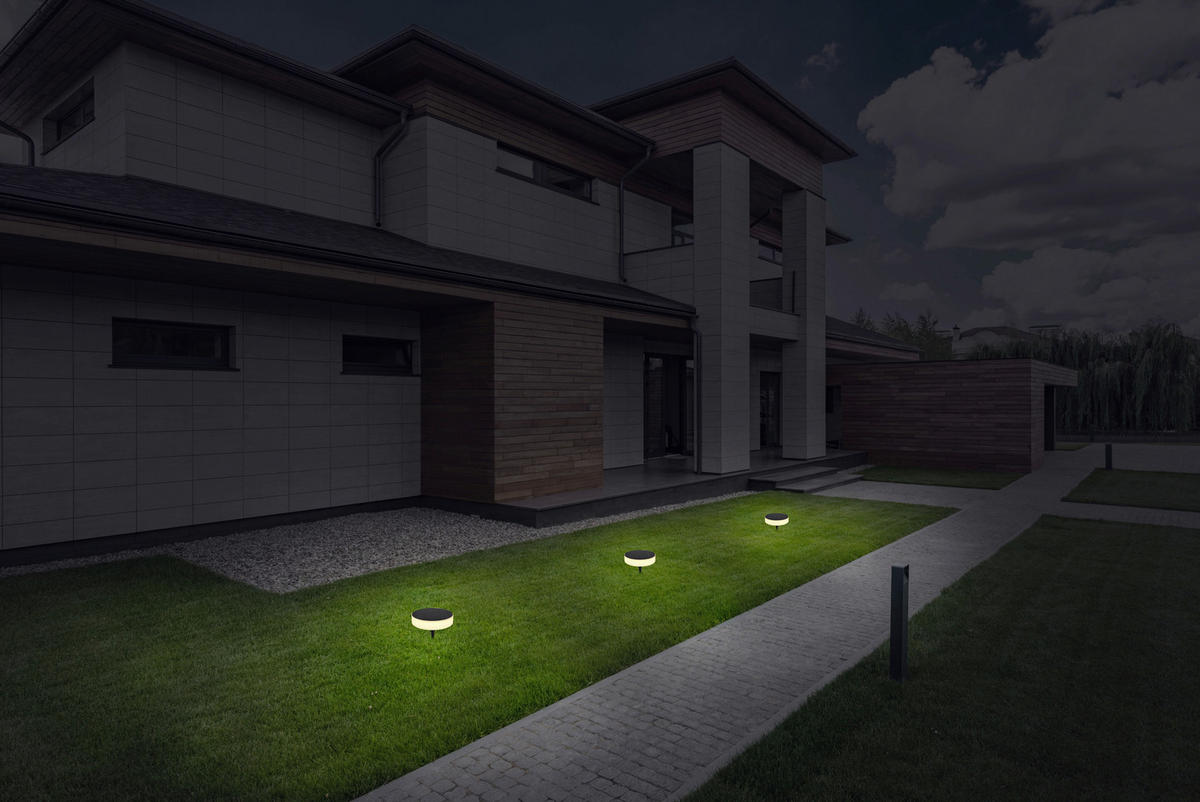 LED-Solarleuchte schwarz Kunststoff H/D: ca. 56,1x15,3 cm SOLAR - schwarz (15,30/56,10cm) - GLOBO