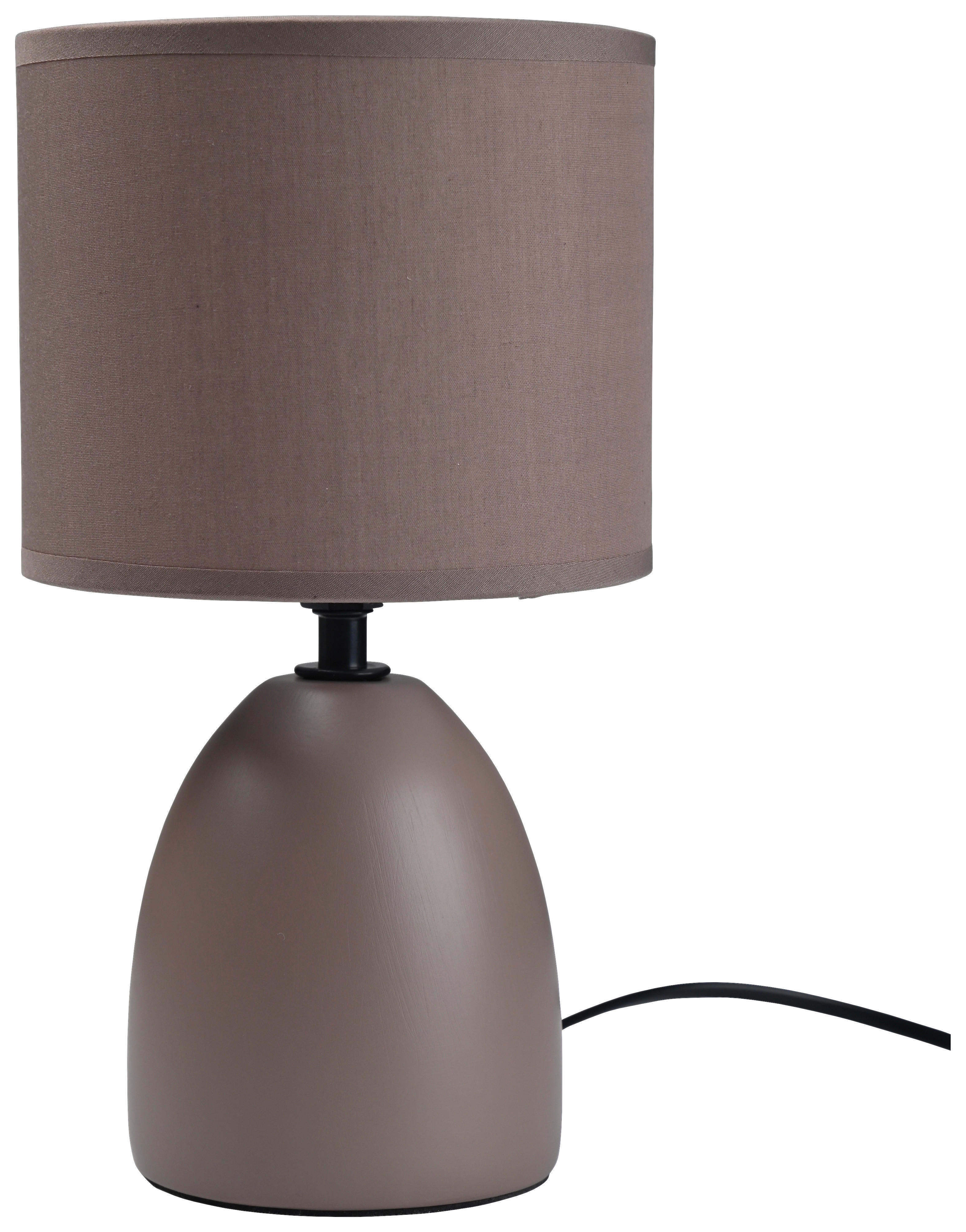 Tischleuchte taupe Keramik B/H/L: ca. 15x27x15 cm E14 1 Brennstellen Tischleuchte_Keramik_Kushi - taupe (15,00/15,00/27,00cm)