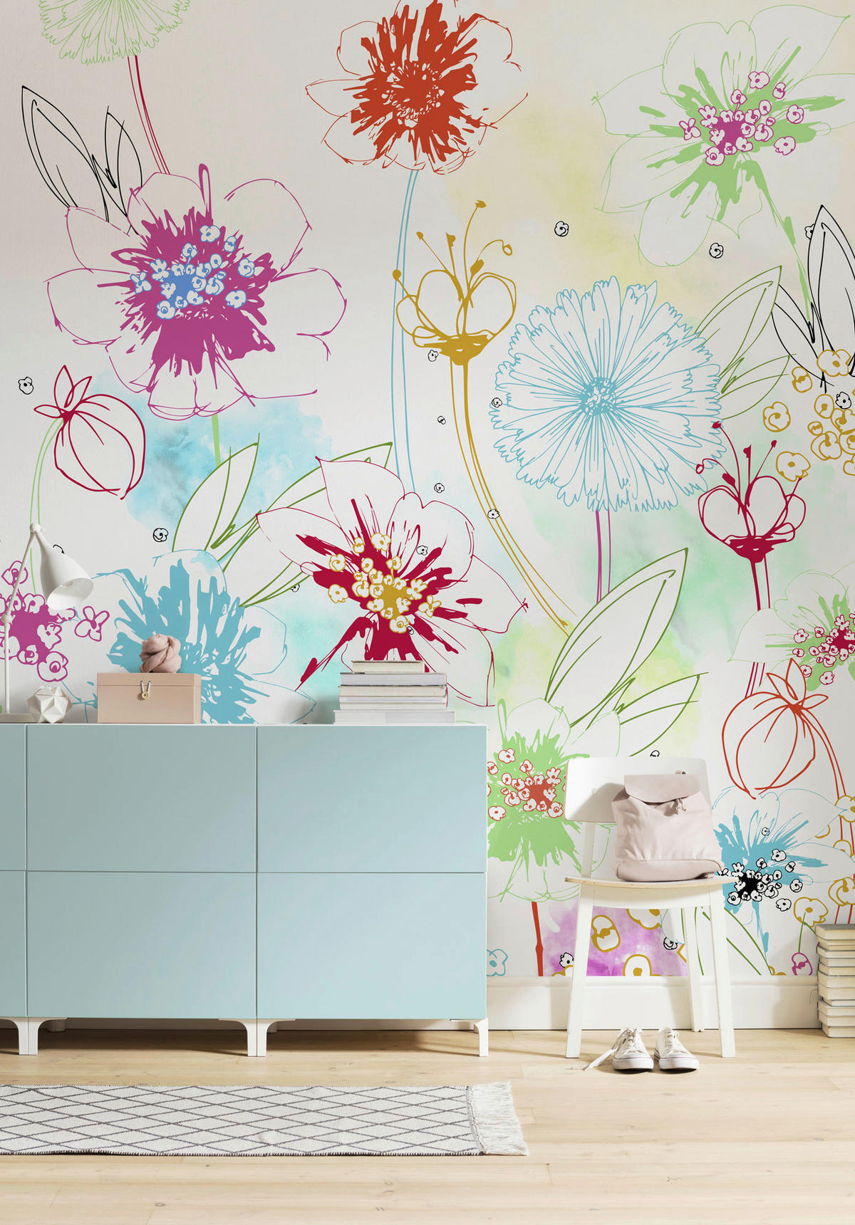 Komar Fototapete Joyful Blumen B/L: ca. 200x250 cm Joyful - (200,00/250,00cm) - Komar