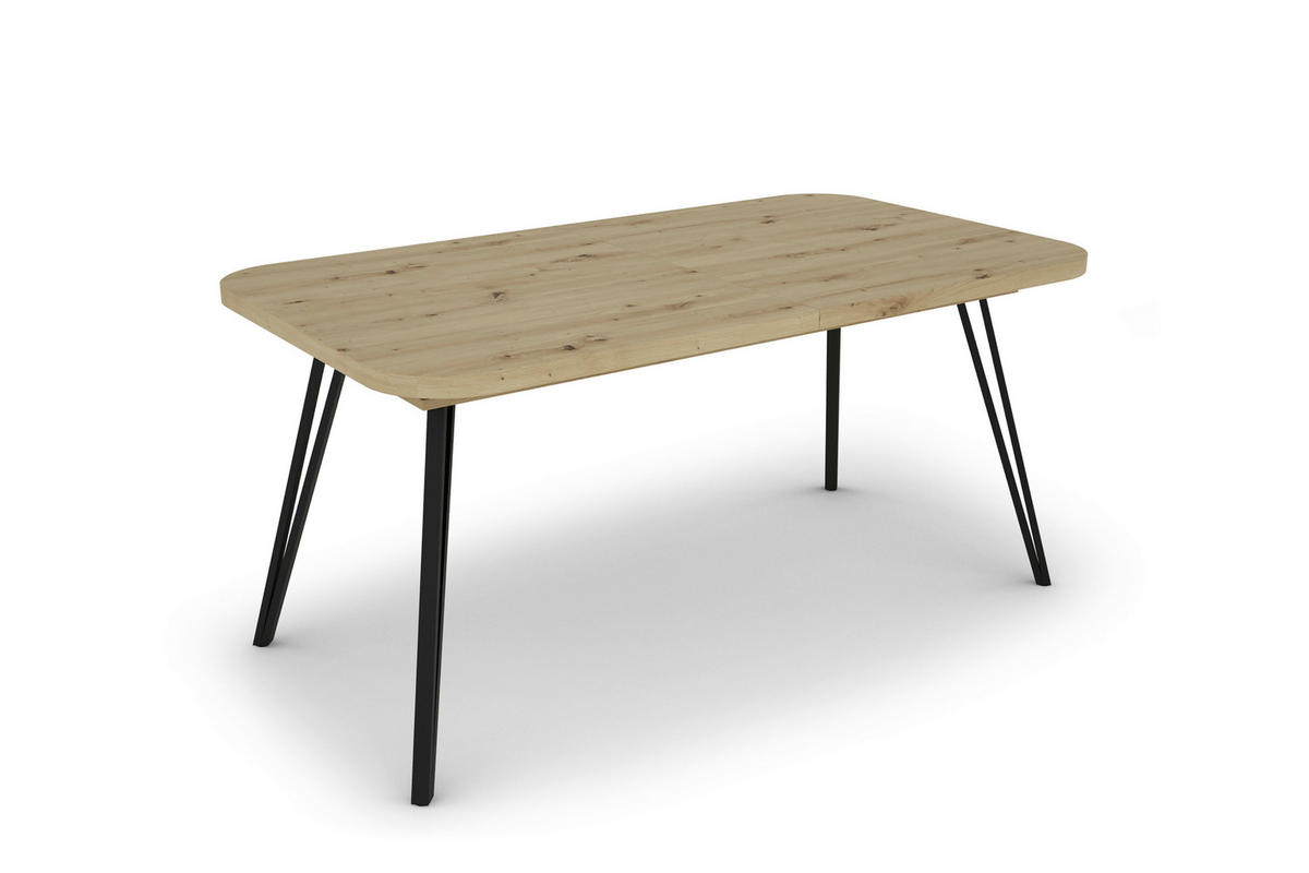 Tisch LIFE Eiche Artisan Nachbildung B/H/T: ca. 160x76x90 cm LIFE - Eiche/schwarz (160,00/76,00/90,00cm) - byLIVING
