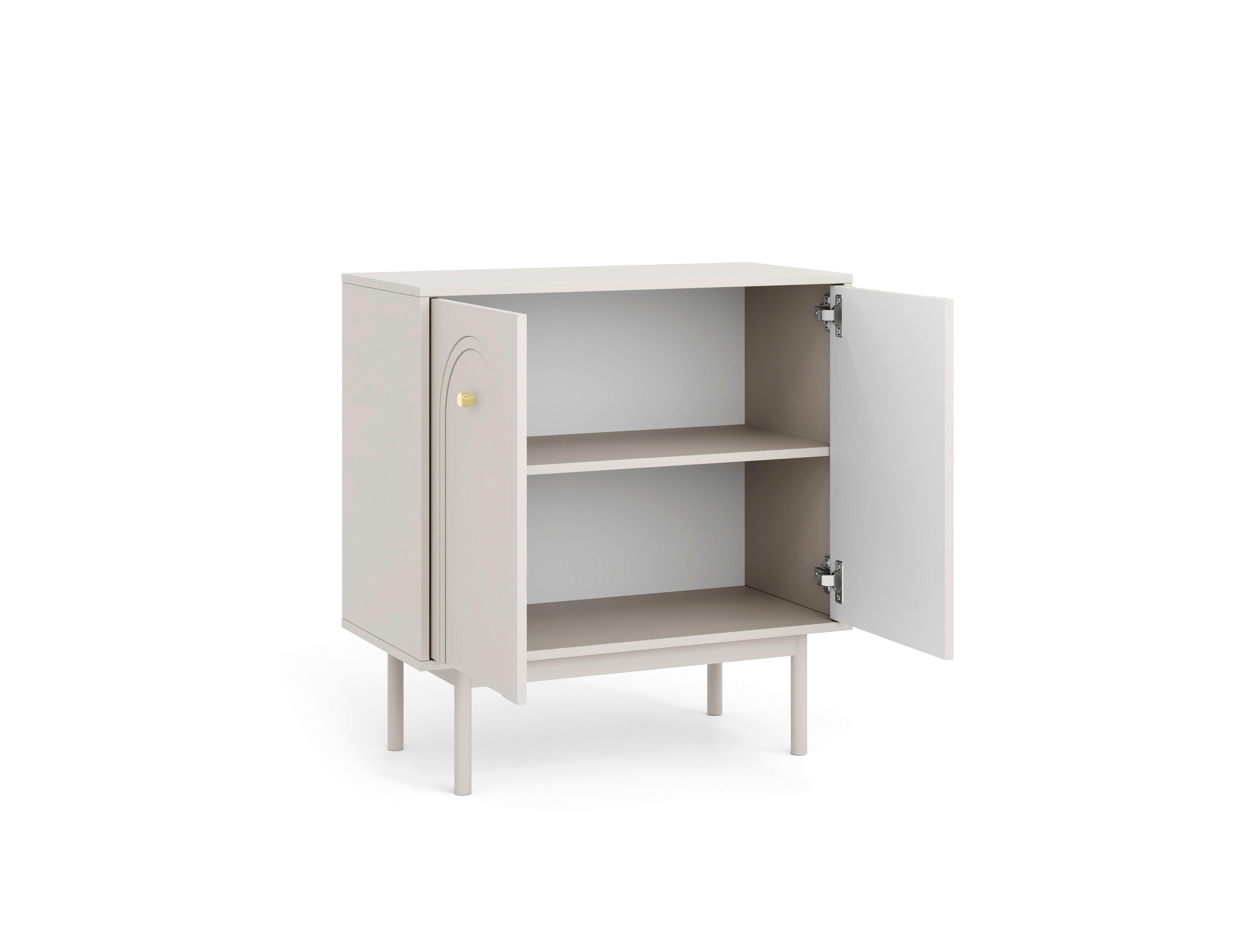 Kommode MAZOMA Eiche Kaschmirgrau Nachbildung gold Optik B/H/T: ca. 79x82x39 cm MAZOMA - gold/Eiche (79,00/82,00/39,00cm) - WIPMEB