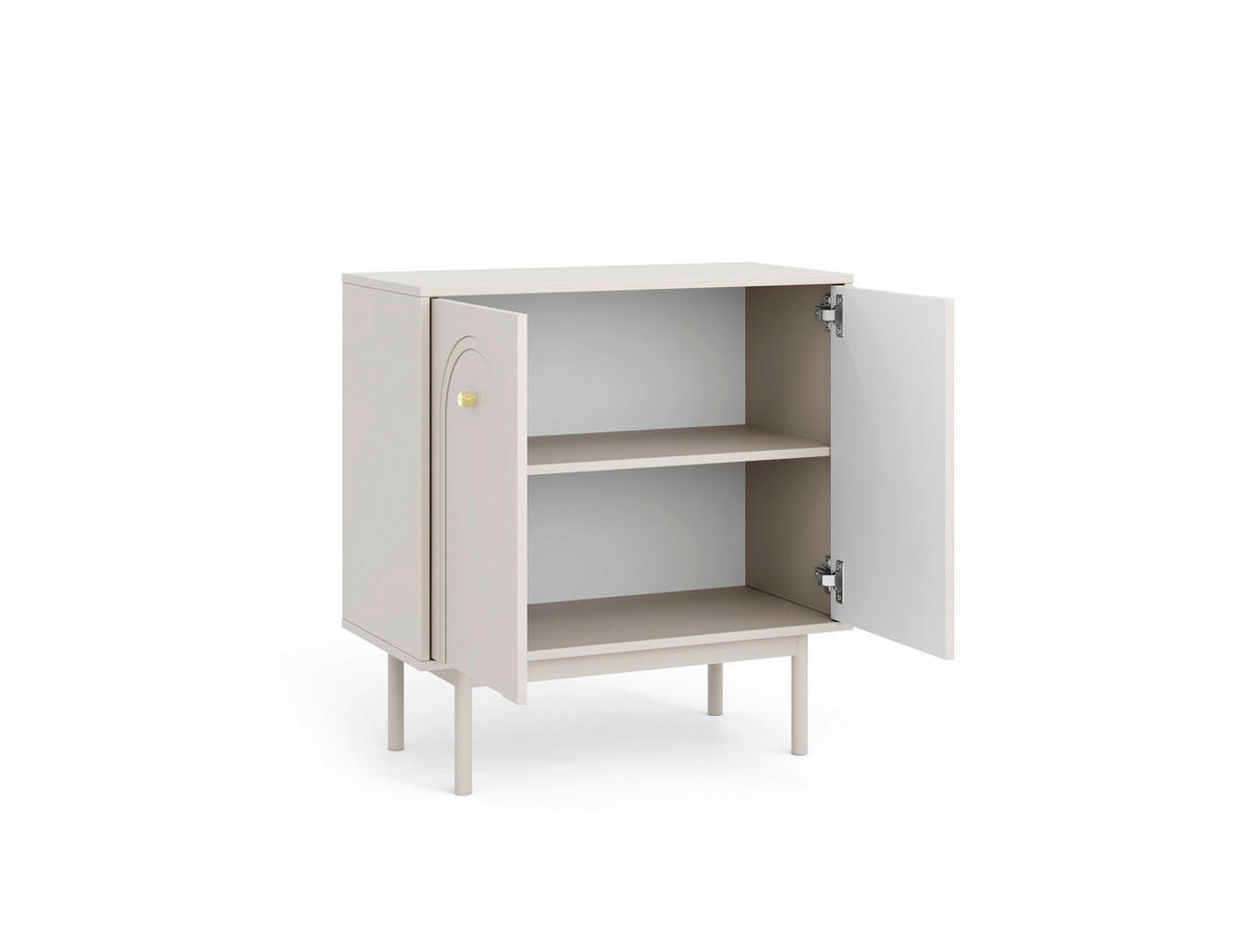 Kommode MAZOMA Eiche Kaschmirgrau Nachbildung gold Optik B/H/T: ca. 79x82x39 cm MAZOMA - gold/Eiche (79,00/82,00/39,00cm) - WIPMEB