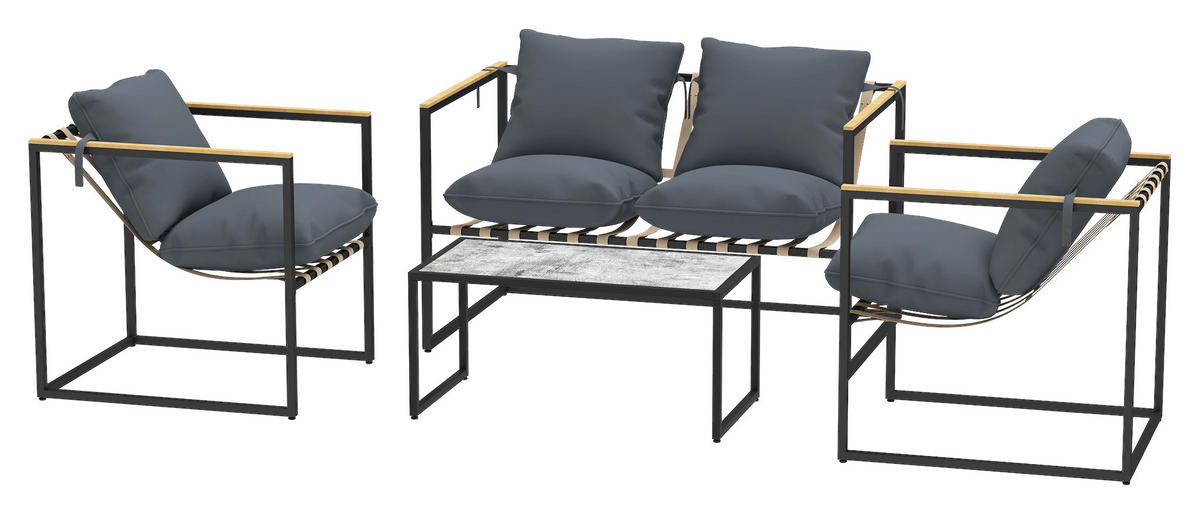 Outsunny Gartenmöbel-Set grau Polyester B/H/L: ca. 70x67x114 cm Gartenmöbel-Set - grau (114,00/70,00/67,00cm) - Outsunny