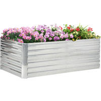 Outsunny Hochbeet silber Stahl B/H/L: ca. 90x59x180 cm Hochbeet - silber (180,00/90,00/59,00cm) - Outsunny