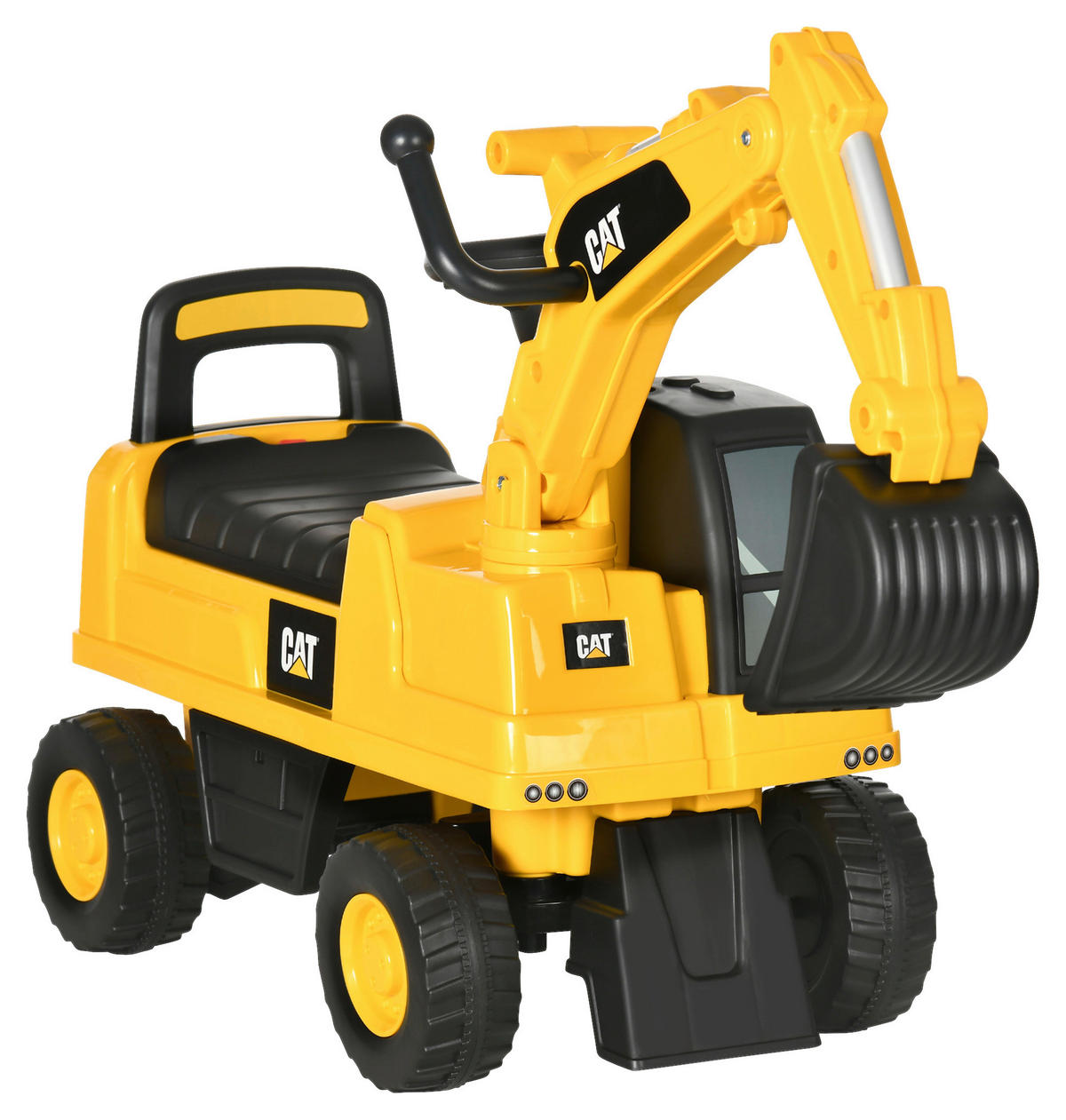 HOMCOM Kinder-Fahrzeug gelb B/H/L: ca. 27,5x85x47,5 cm Sitzbagger - gelb (47,50/27,50/85,00cm) - HOMCOM