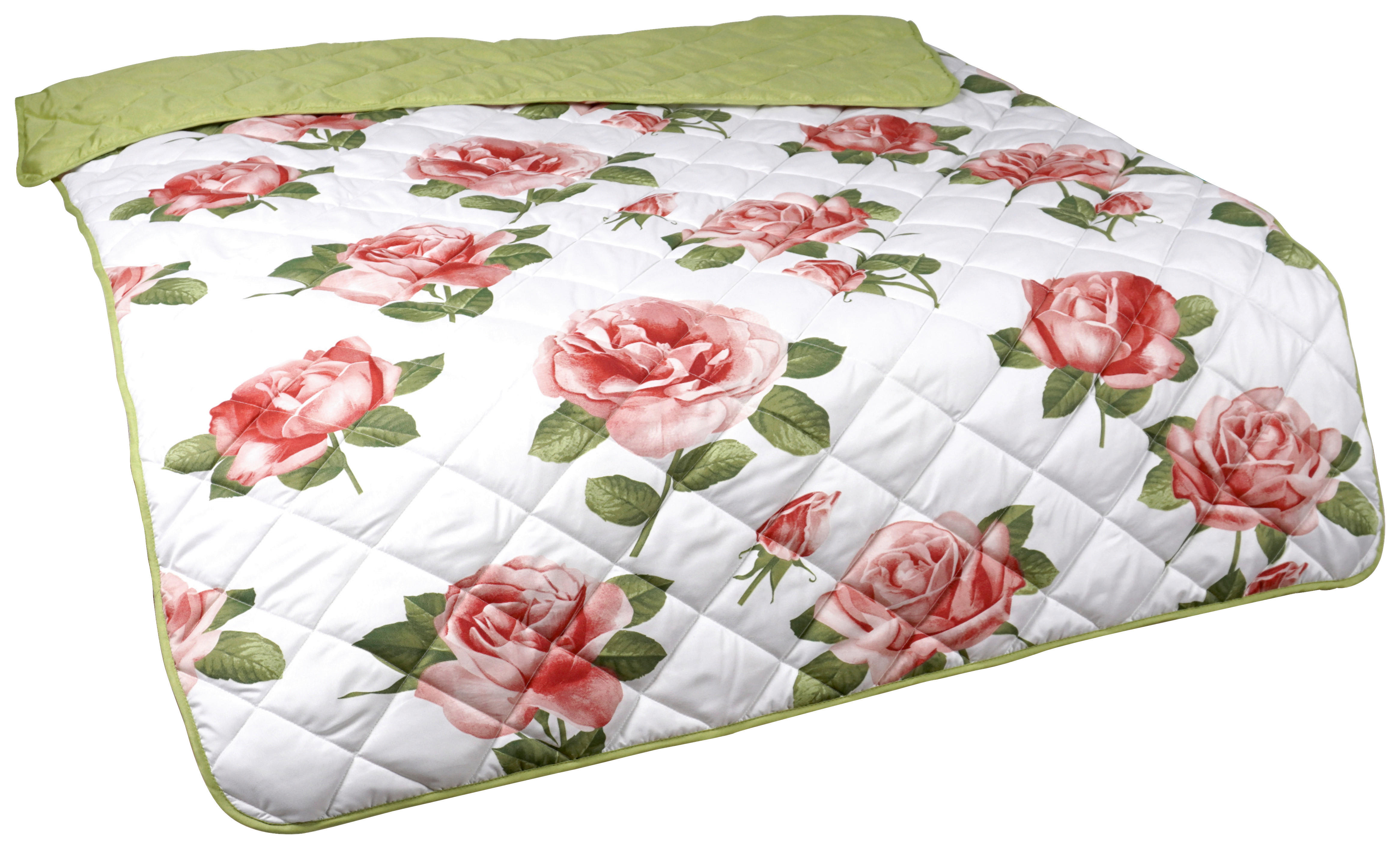 Steppbett Leichtsteppbett Rosen 135x200cm - weiß/rot (135,00/200,00cm)