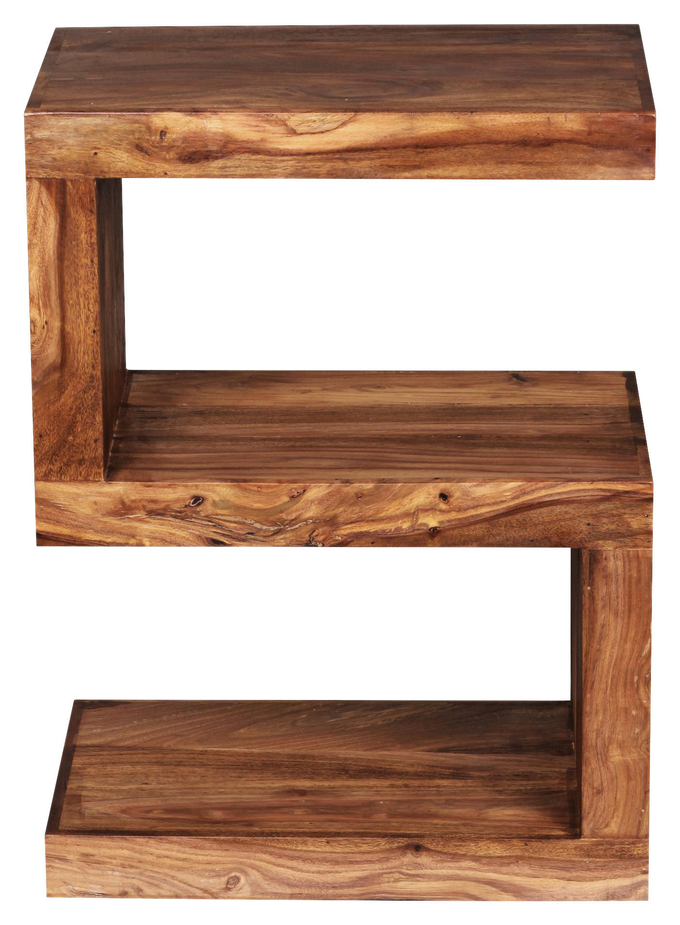 Beistelltisch natur Akazie Beistelltisch Cube S - natur - Wohnling