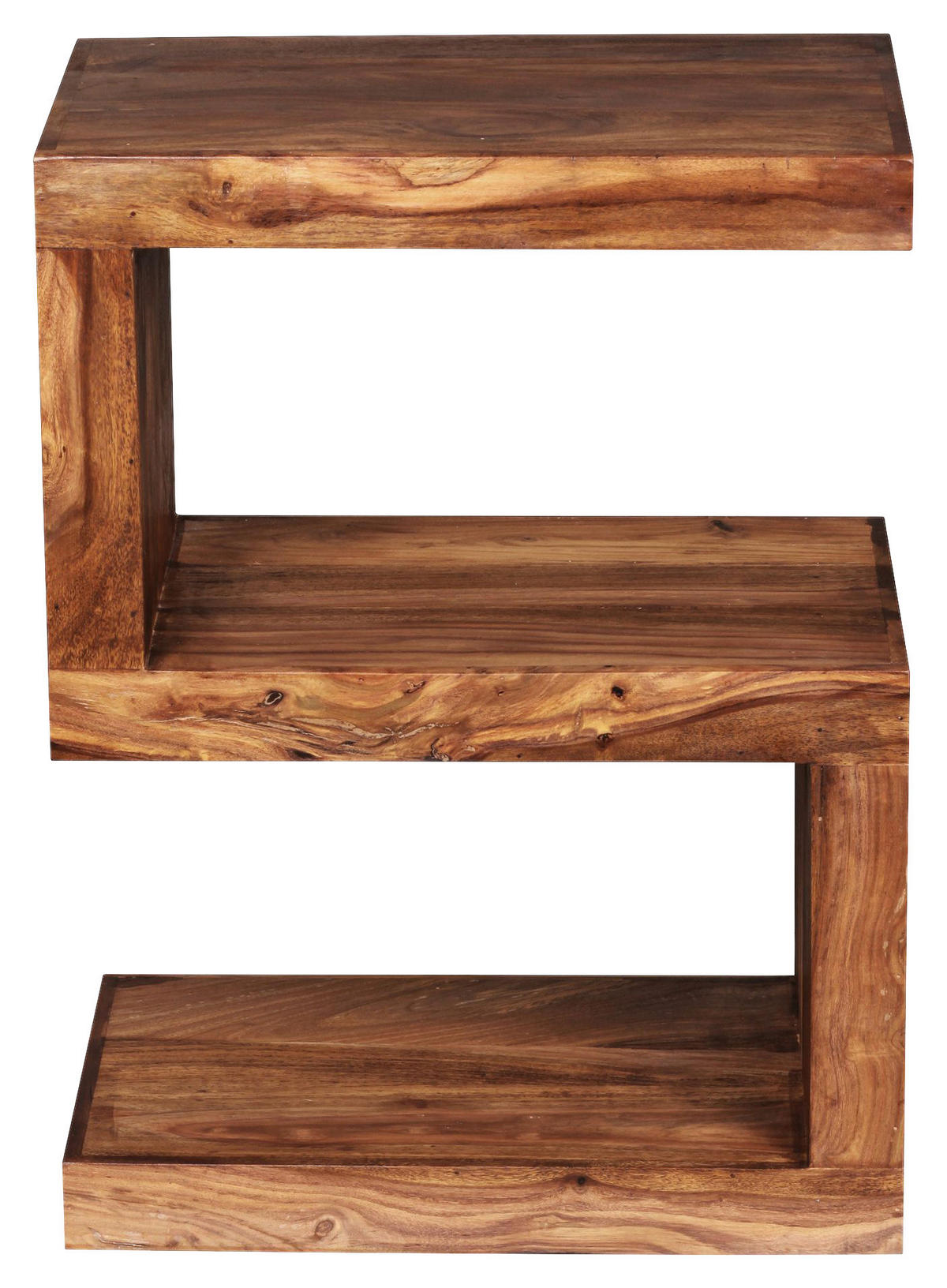 Beistelltisch natur Akazie Beistelltisch Cube S - natur - Wohnling