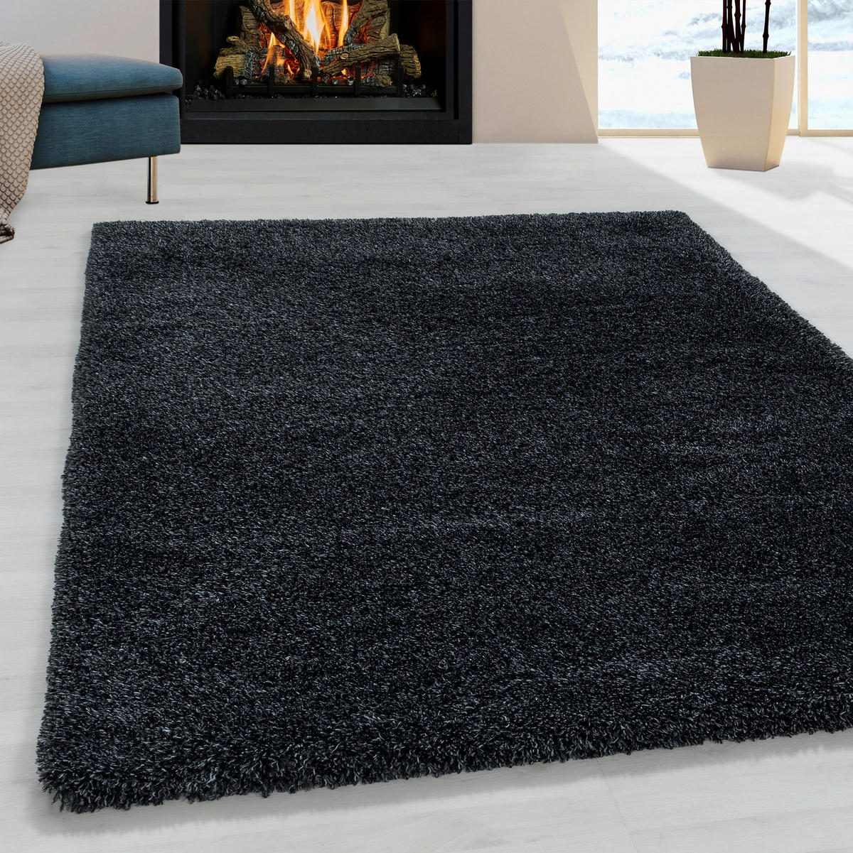 Ayyildiz Teppich FLUFFY anthrazit B/L: ca. 140x200 cm FLUFFY - anthrazit (140,00/200,00cm) - Ayyildiz