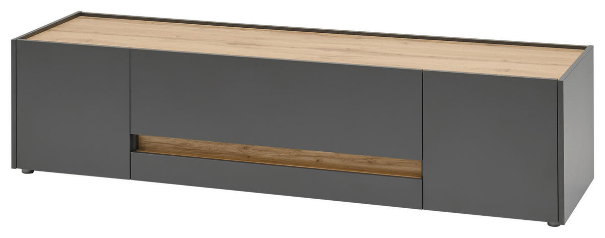 TV-Lowboard City Eiche Wotan Nachbildung anthrazit B/H/T: ca. 170x40x45 cm City - Eiche/anthrazit (170,00/40,00/45,00cm)